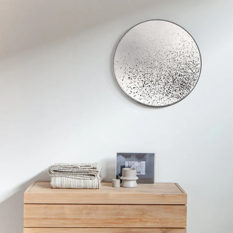 Aged Round Wall Mirror