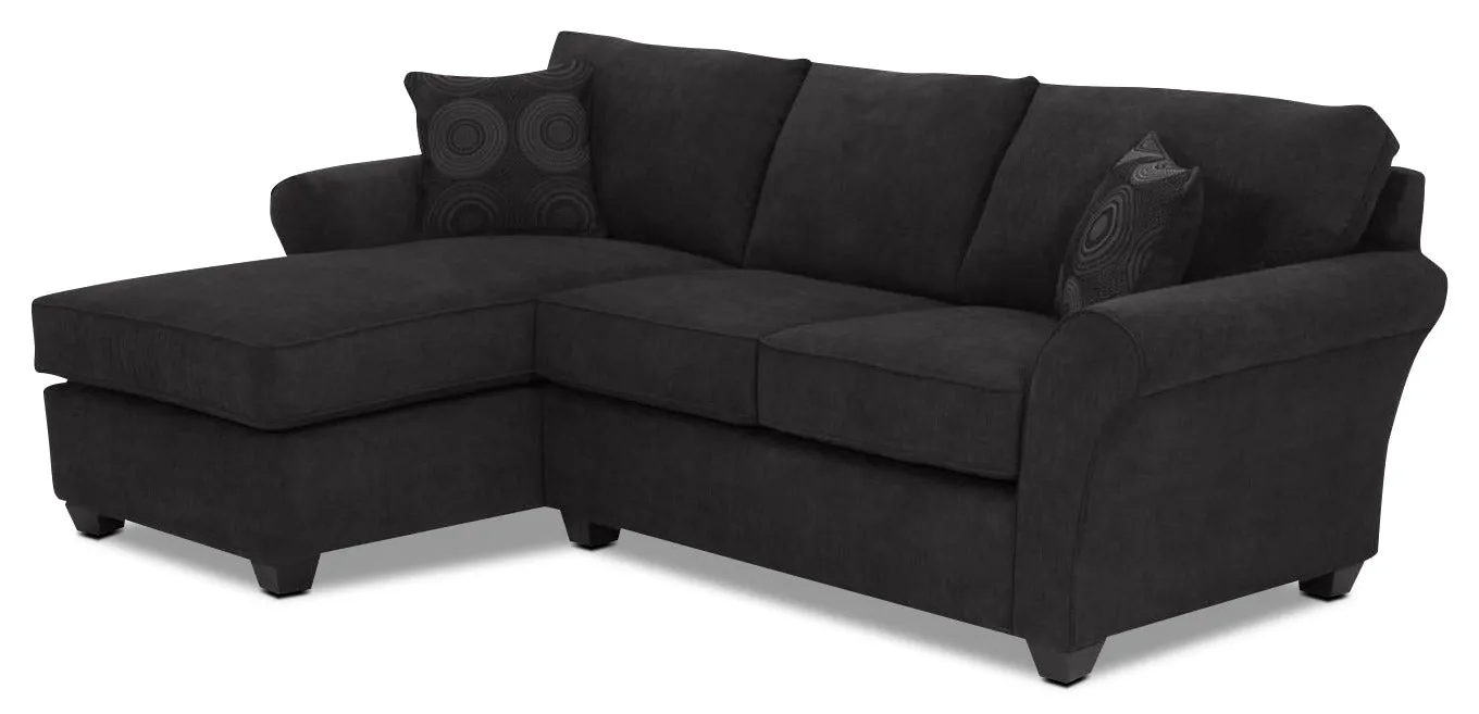 Althea 2-Piece Sectional with Left-Facing Chaise - Black