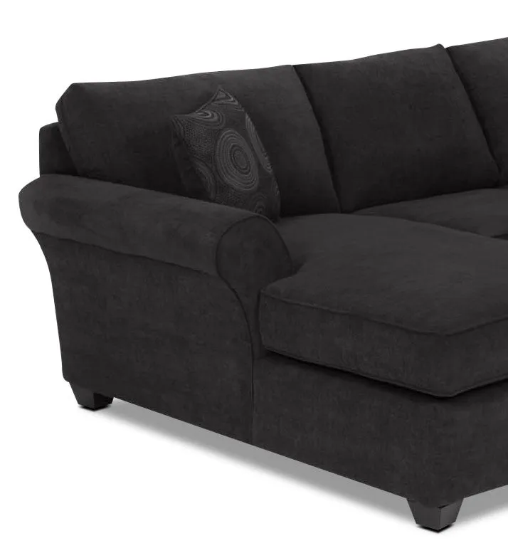 Althea 2-Piece Sectional with Left-Facing Chaise - Black