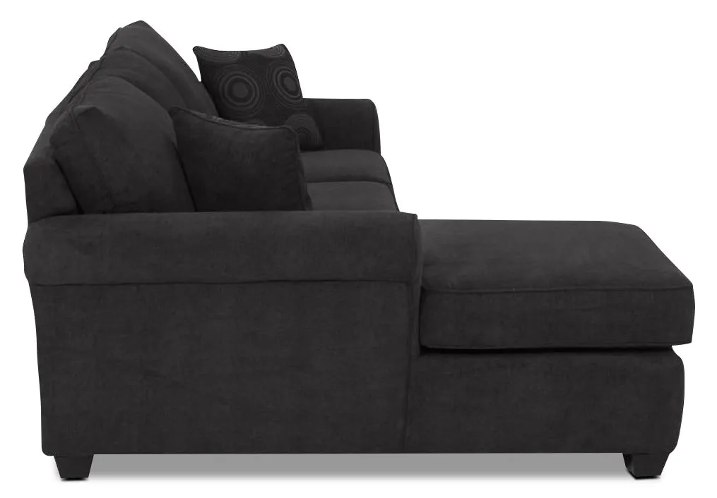 Althea 2-Piece Sectional with Left-Facing Chaise - Black