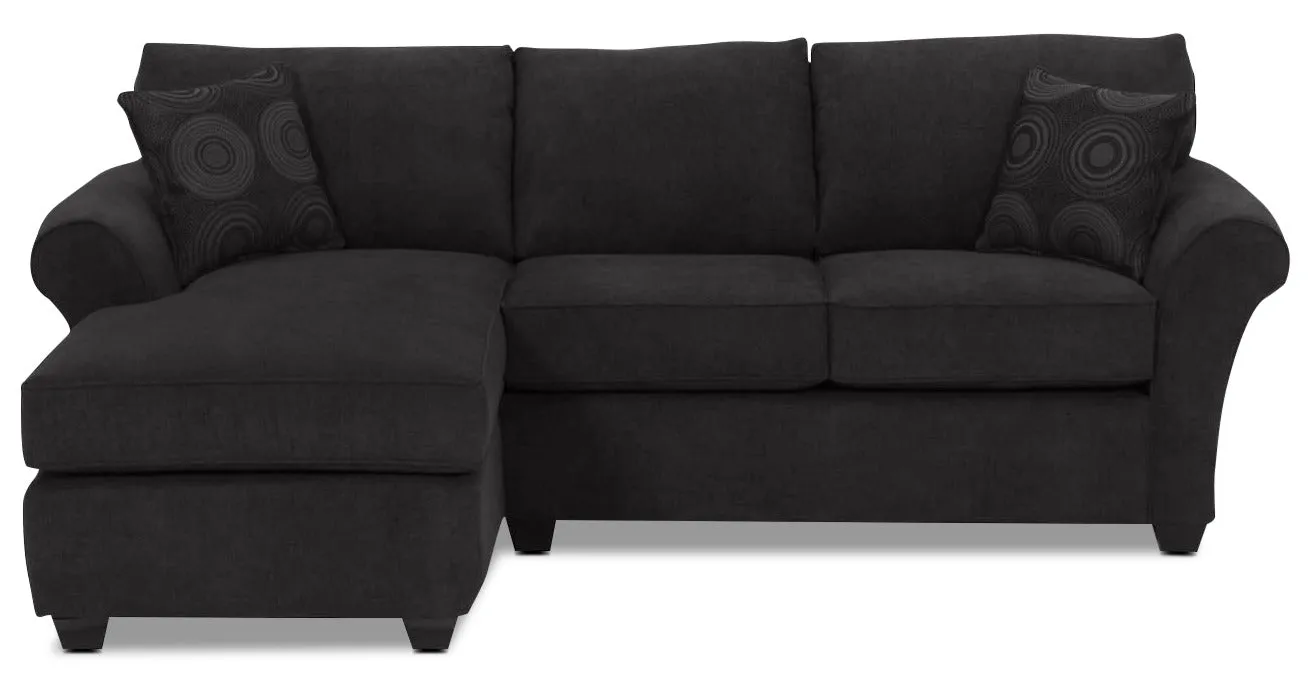 Althea 2-Piece Sectional with Left-Facing Chaise - Black