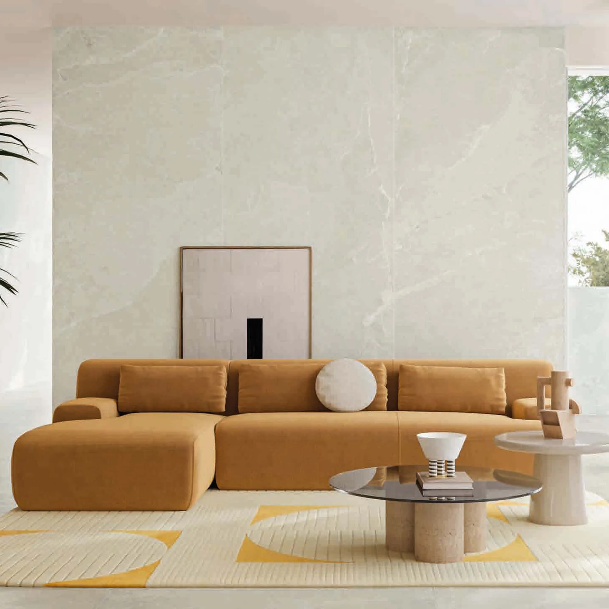 Ardesia Bianco Stone Effect Porcelain Tile 80x80cm Matt
