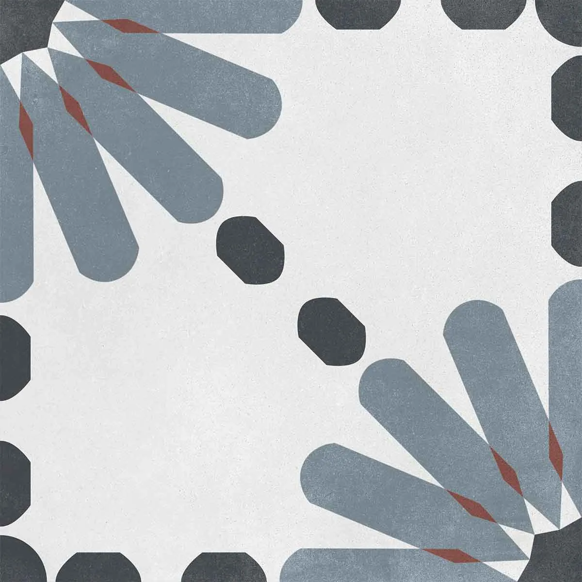Aruba Daisy Blue Pattern Porcelain Tile 22x22cm Matt