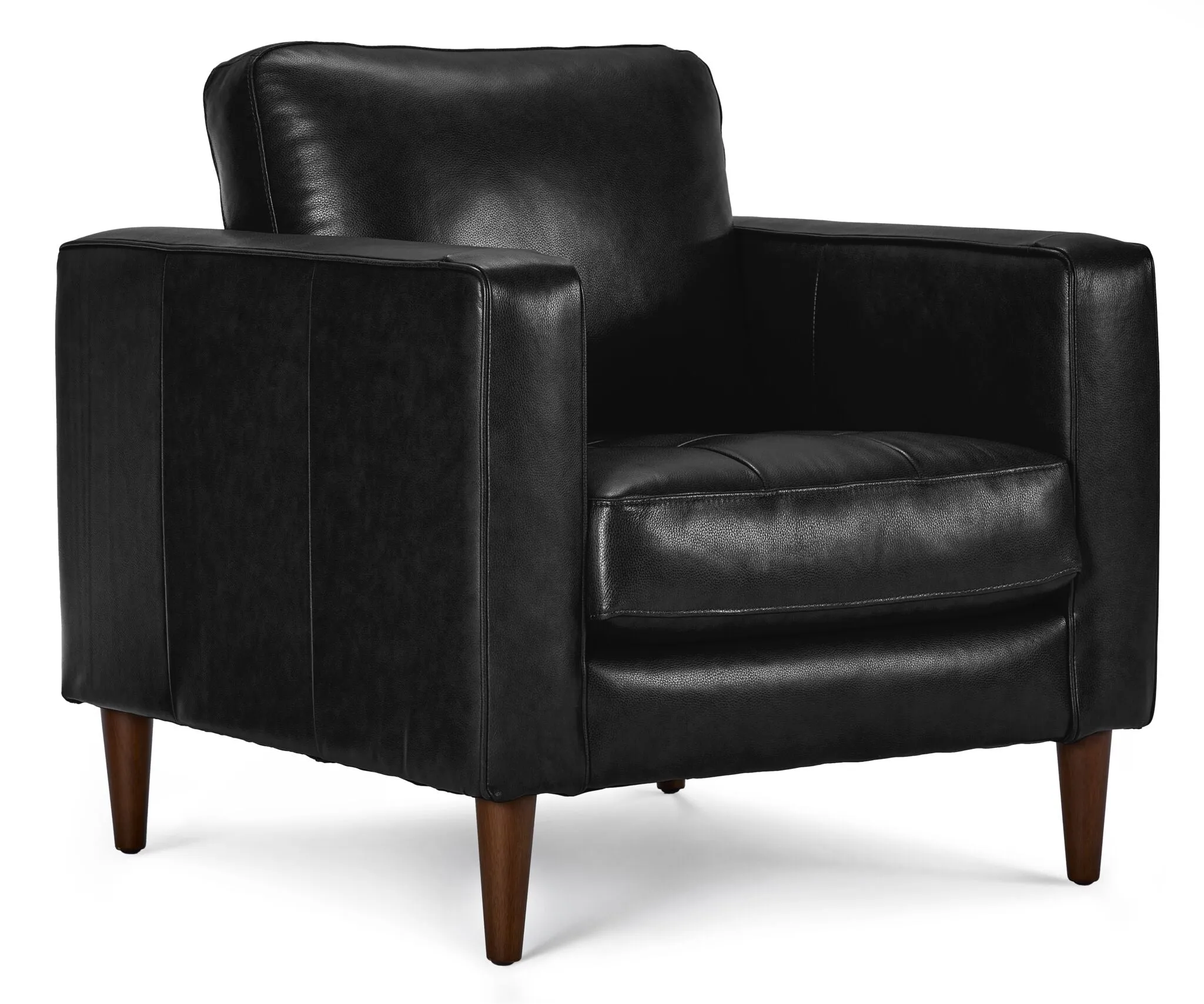 Bari Leather Sofa, Loveseat and Chair Set - Black