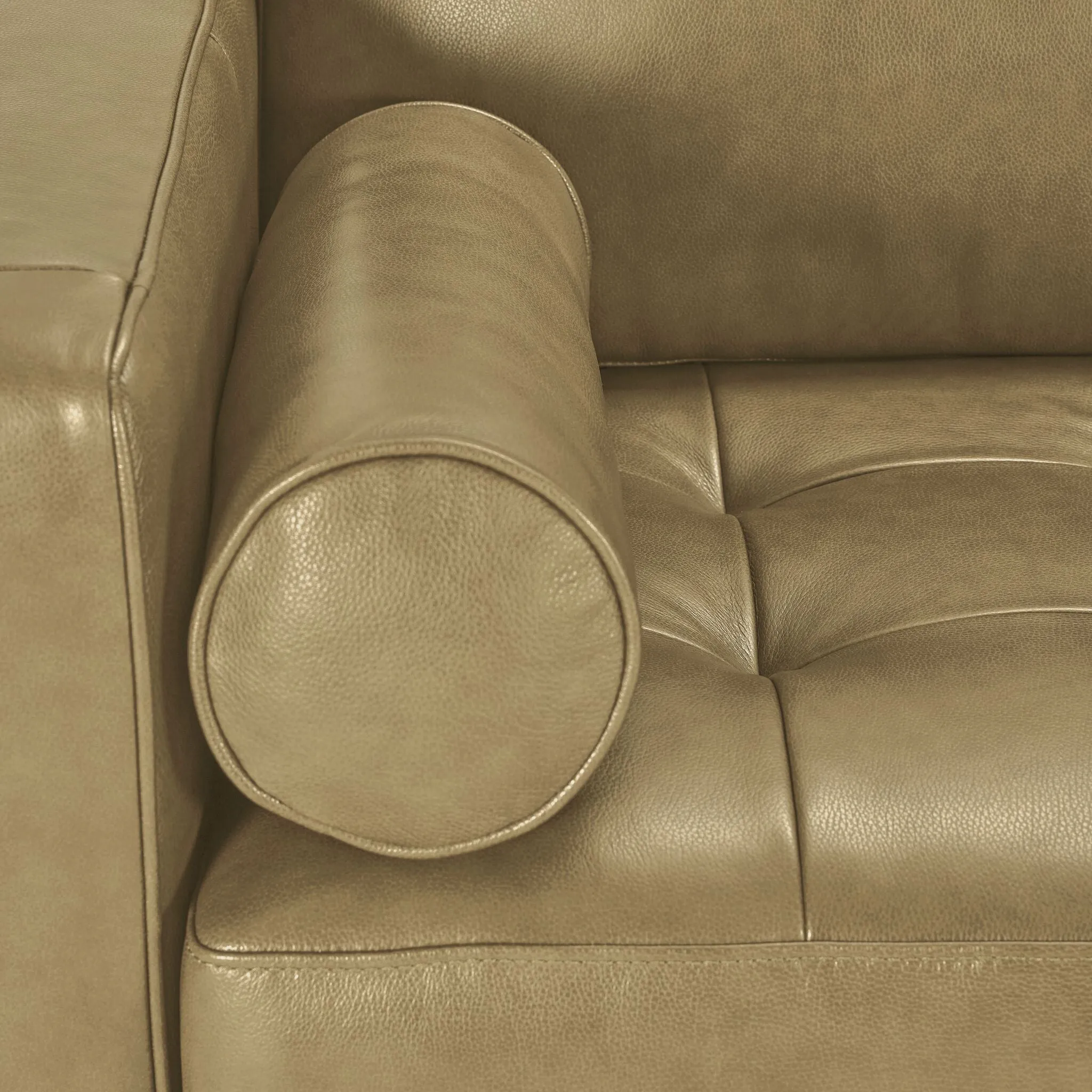 Bari Leather Sofa, Loveseat and Chair Set - Stone