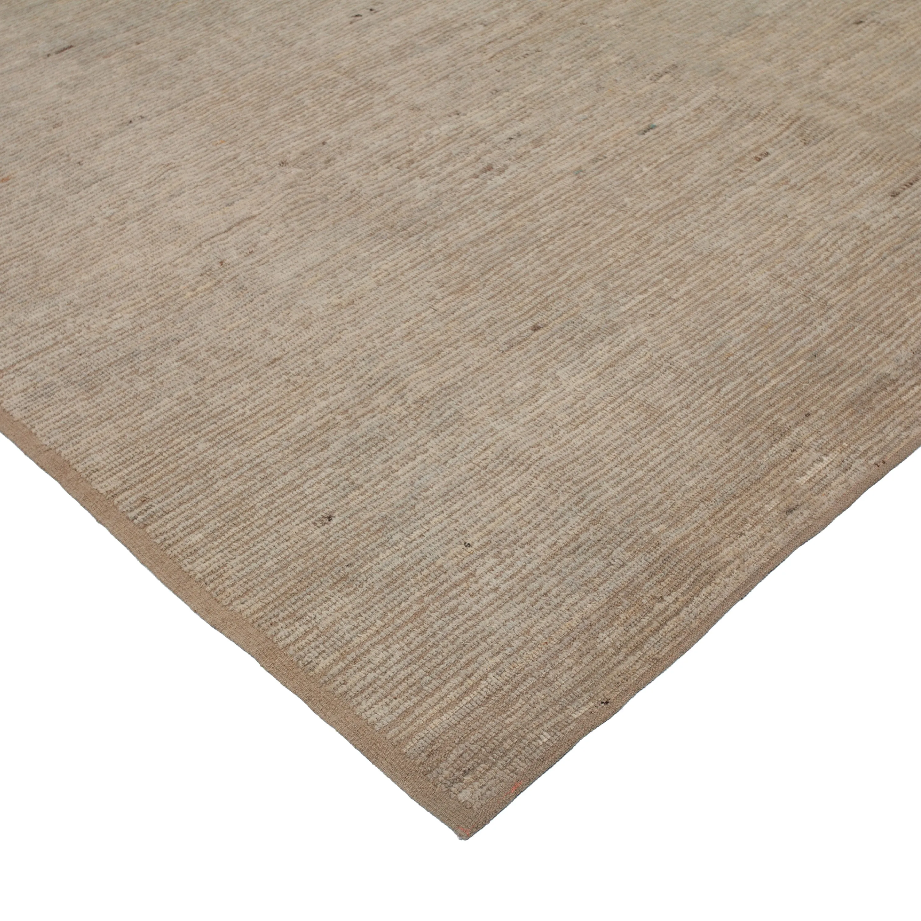 Beige Zameen Solid Wool Rug - 9'4" x 12'