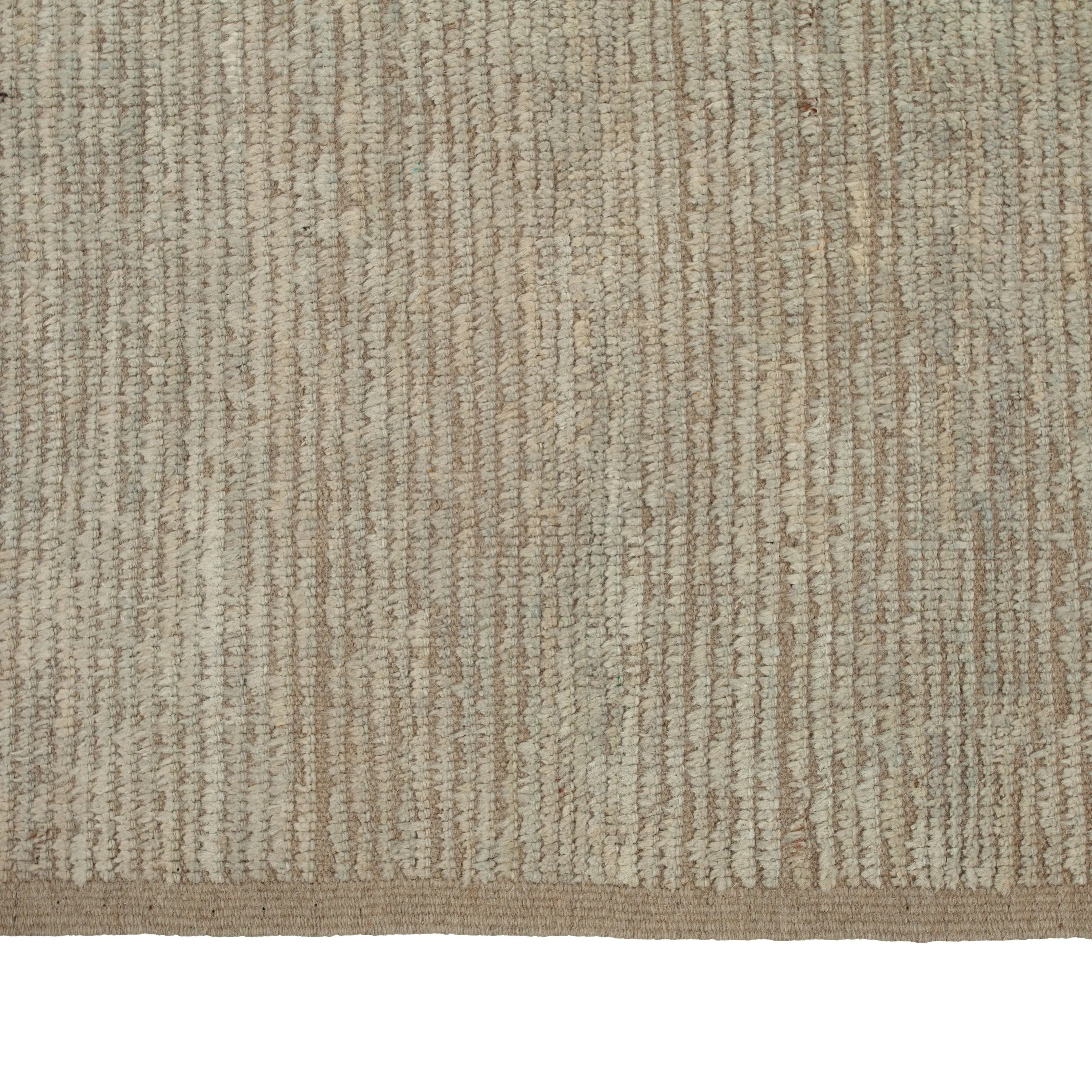Beige Zameen Solid Wool Rug - 9'4" x 12'