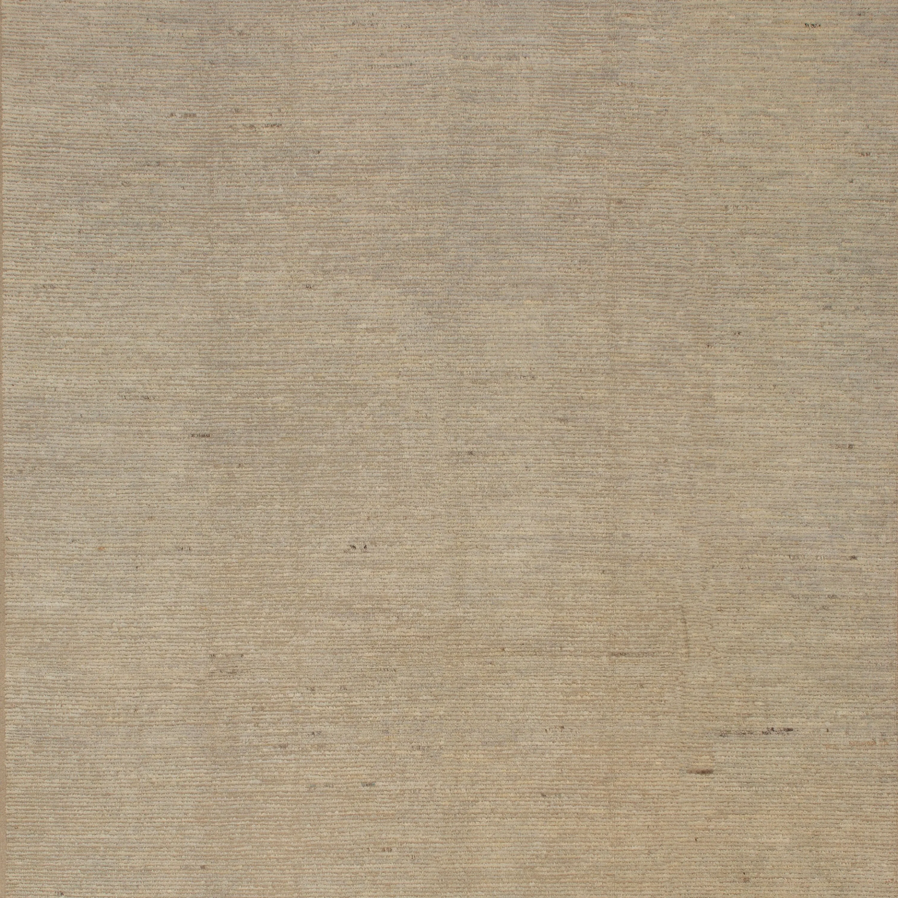 Beige Zameen Solid Wool Rug - 9'4" x 12'
