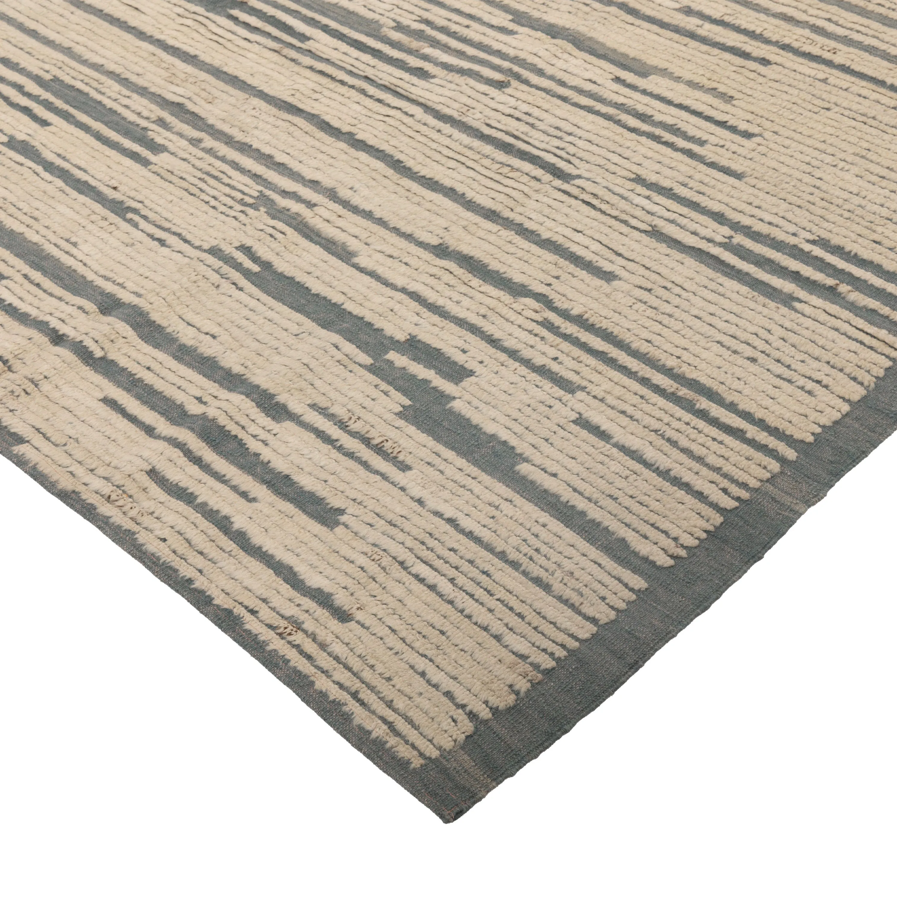 Beige Zameen Transitional Wool Rug - 6'11" x 9'6"