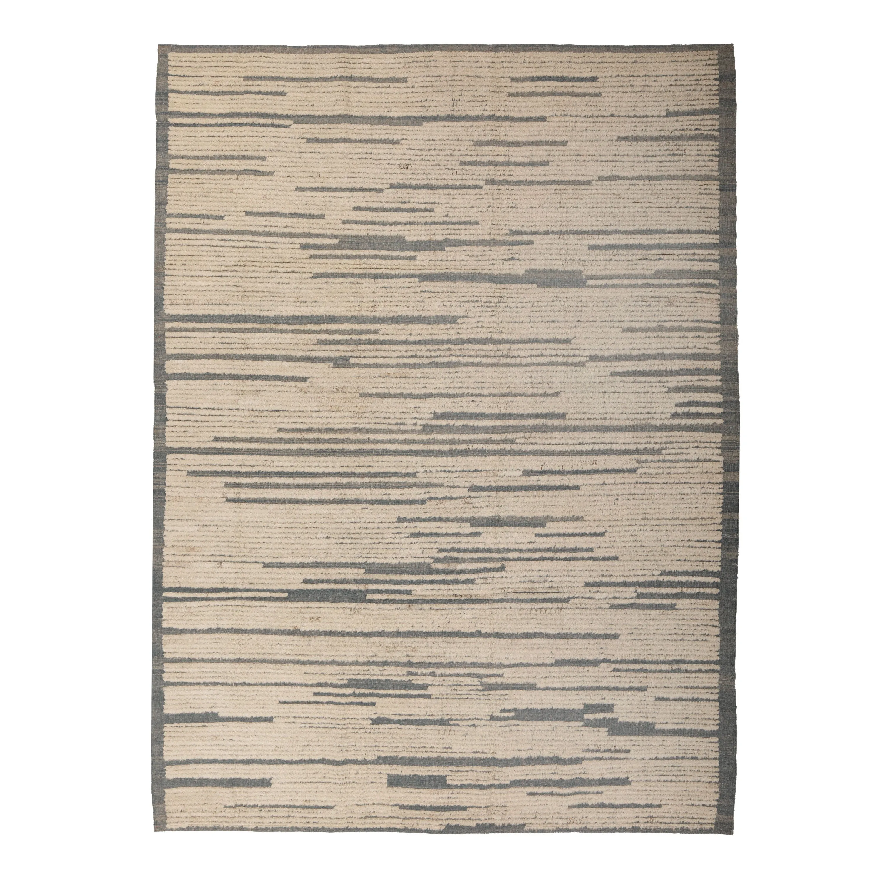 Beige Zameen Transitional Wool Rug - 6'11" x 9'6"