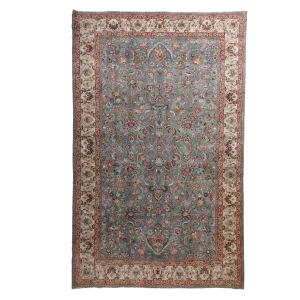 Blue & Ivory Antique Persian Rug - 10' x 16'3"