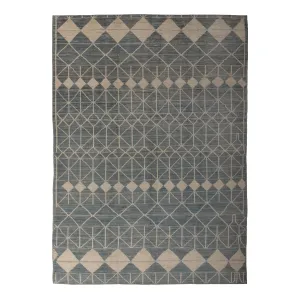 Blue & White Zameen Wool Rug - 9'11" x 14'7"