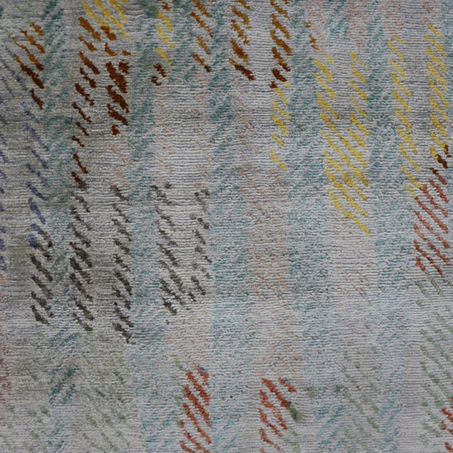 Blue Nu Vibrant Modern Tibetan ilk Rug - 8' x 10'4"