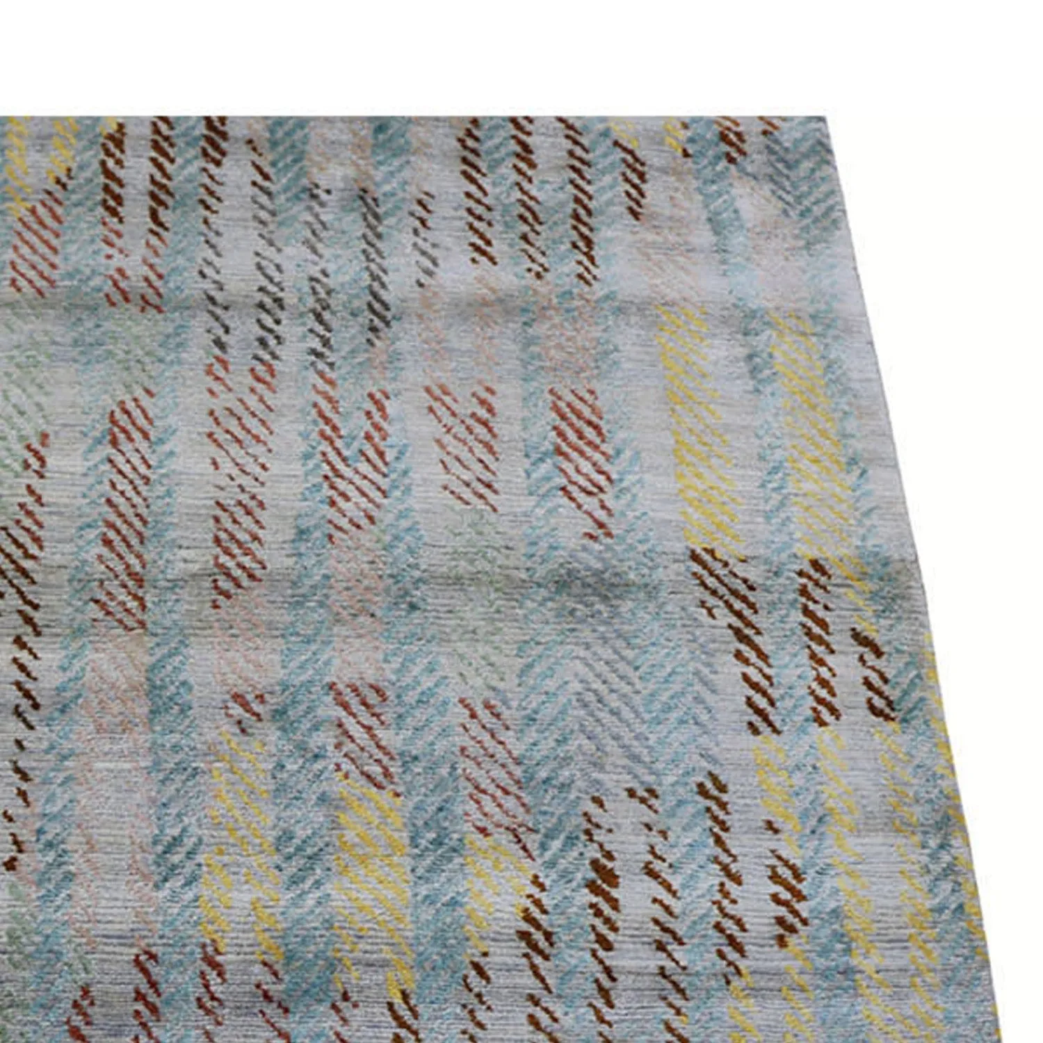 Blue Nu Vibrant Modern Tibetan ilk Rug - 8' x 10'4"