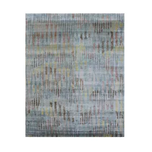 Blue Nu Vibrant Modern Tibetan ilk Rug - 8' x 10'4"