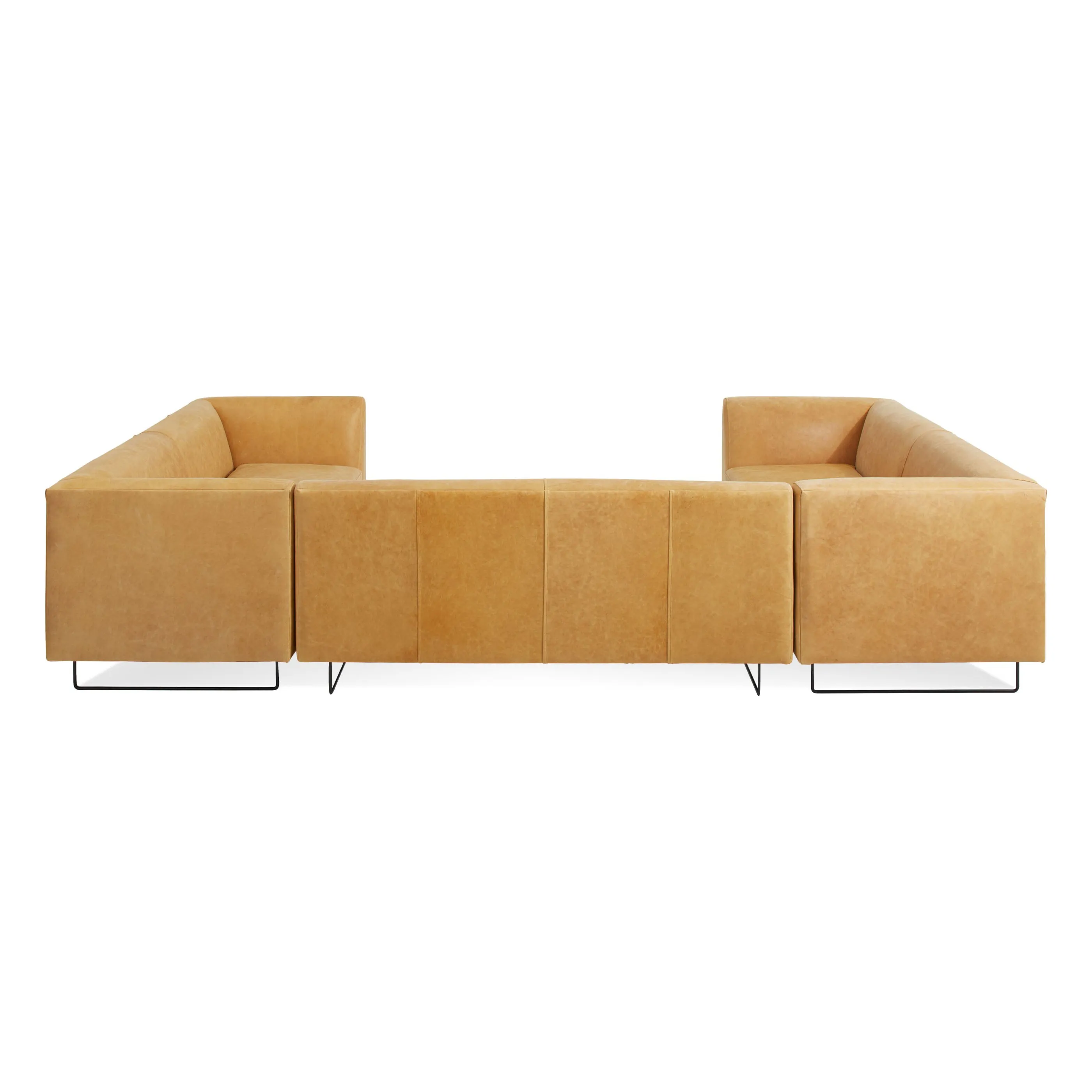 Bonnie and Clyde U-Shaped Leather Sectional Sofa