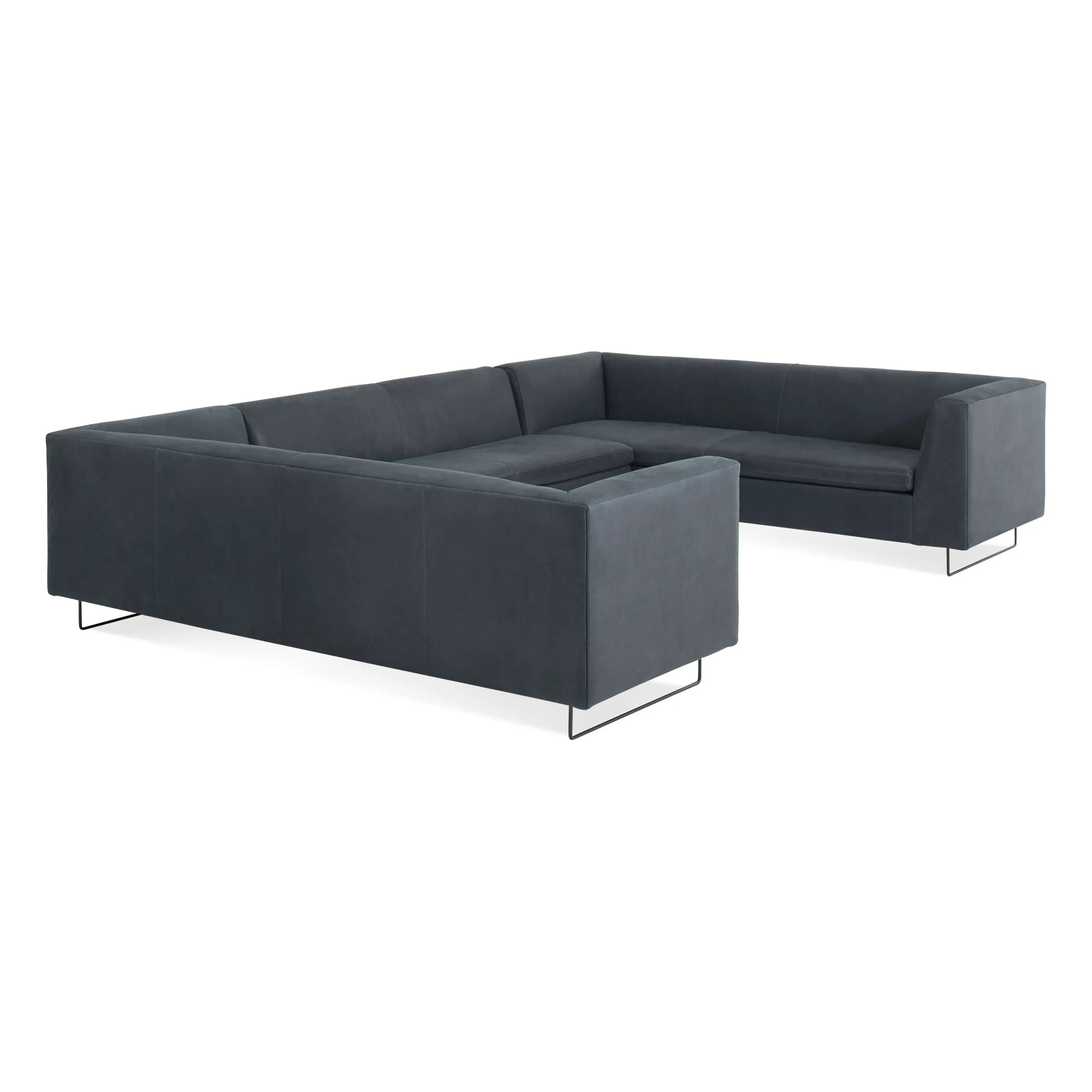 Bonnie and Clyde U-Shaped Leather Sectional Sofa
