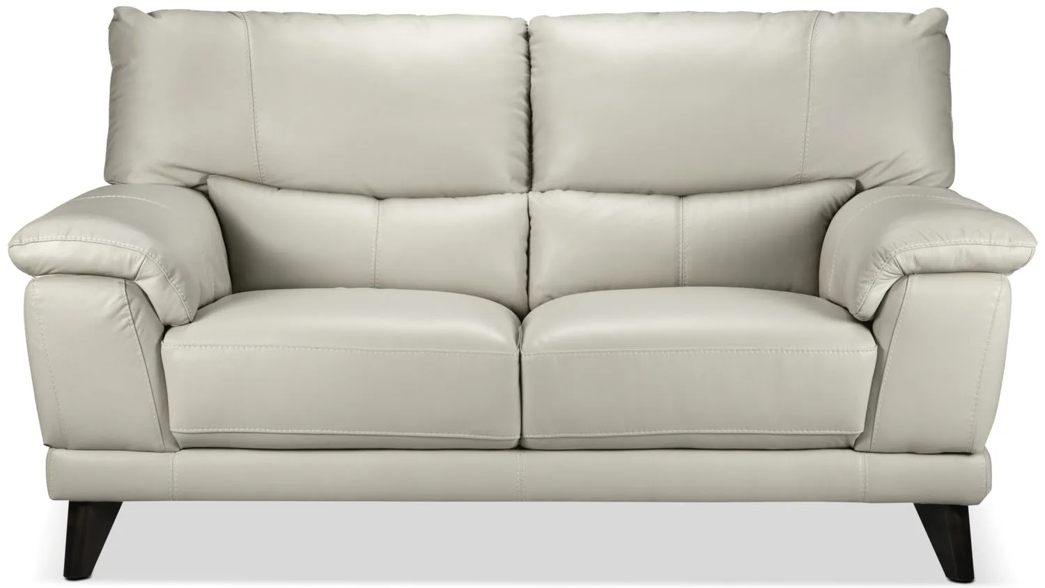 Braylon Leather Loveseat - Silver Grey