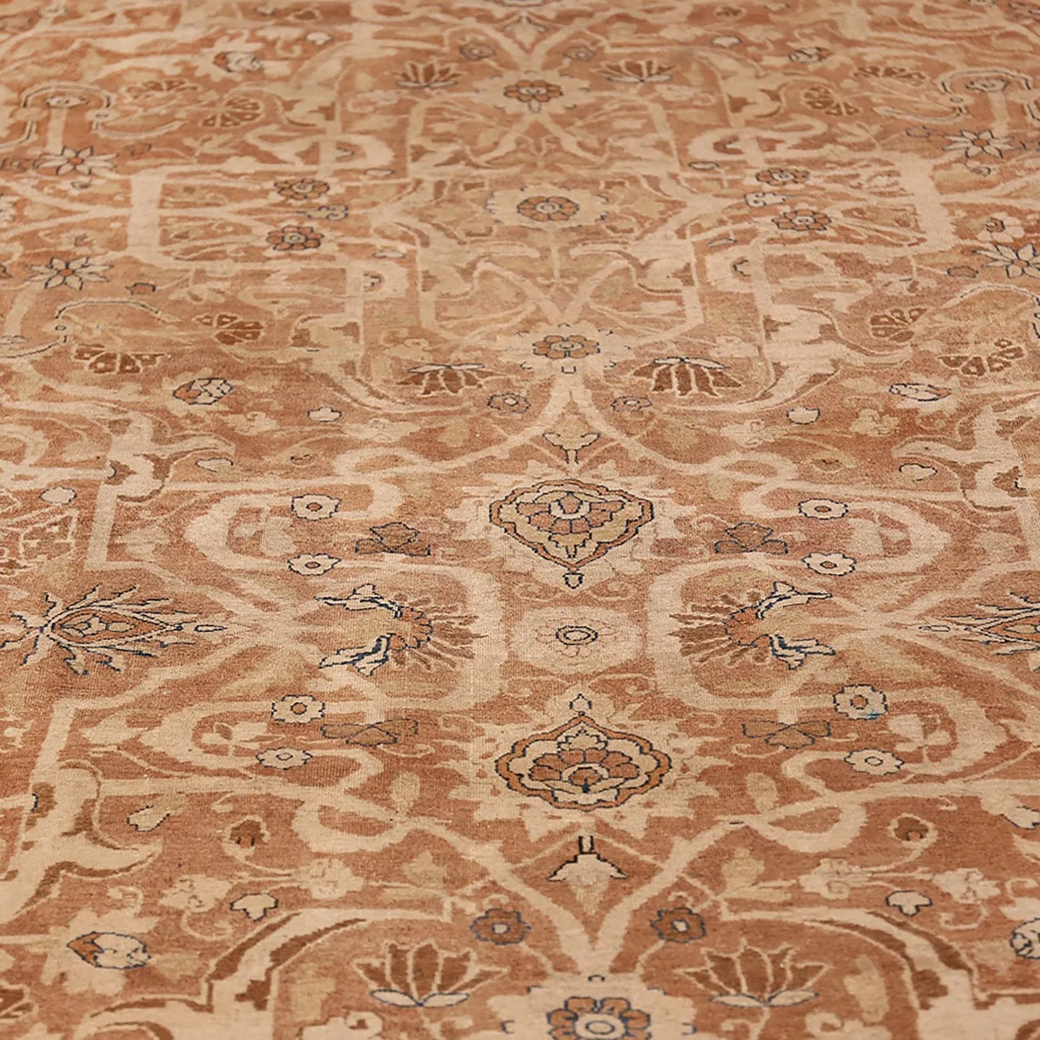 Brown Antique Persian Lavar Kerman Rug - 11'6" x 18'