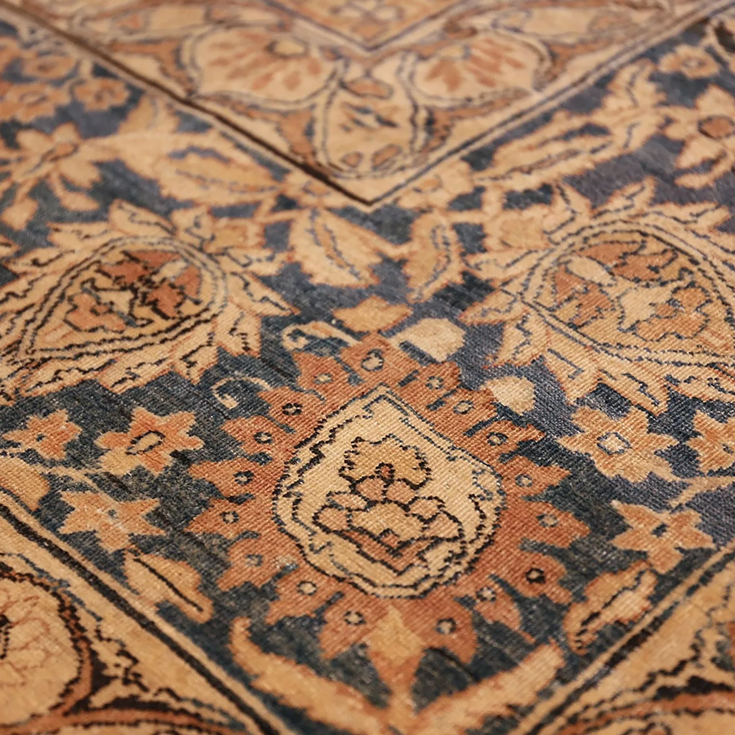 Brown Antique Persian Lavar Kerman Rug - 11'6" x 18'