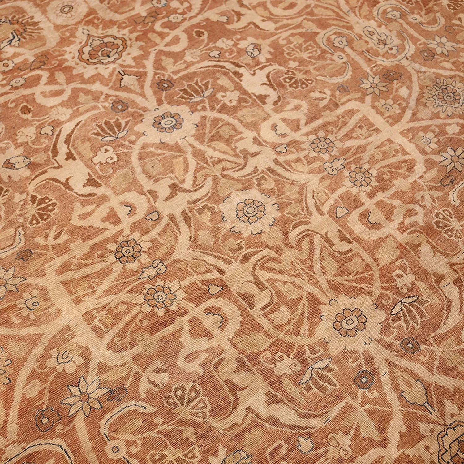 Brown Antique Persian Lavar Kerman Rug - 11'6" x 18'
