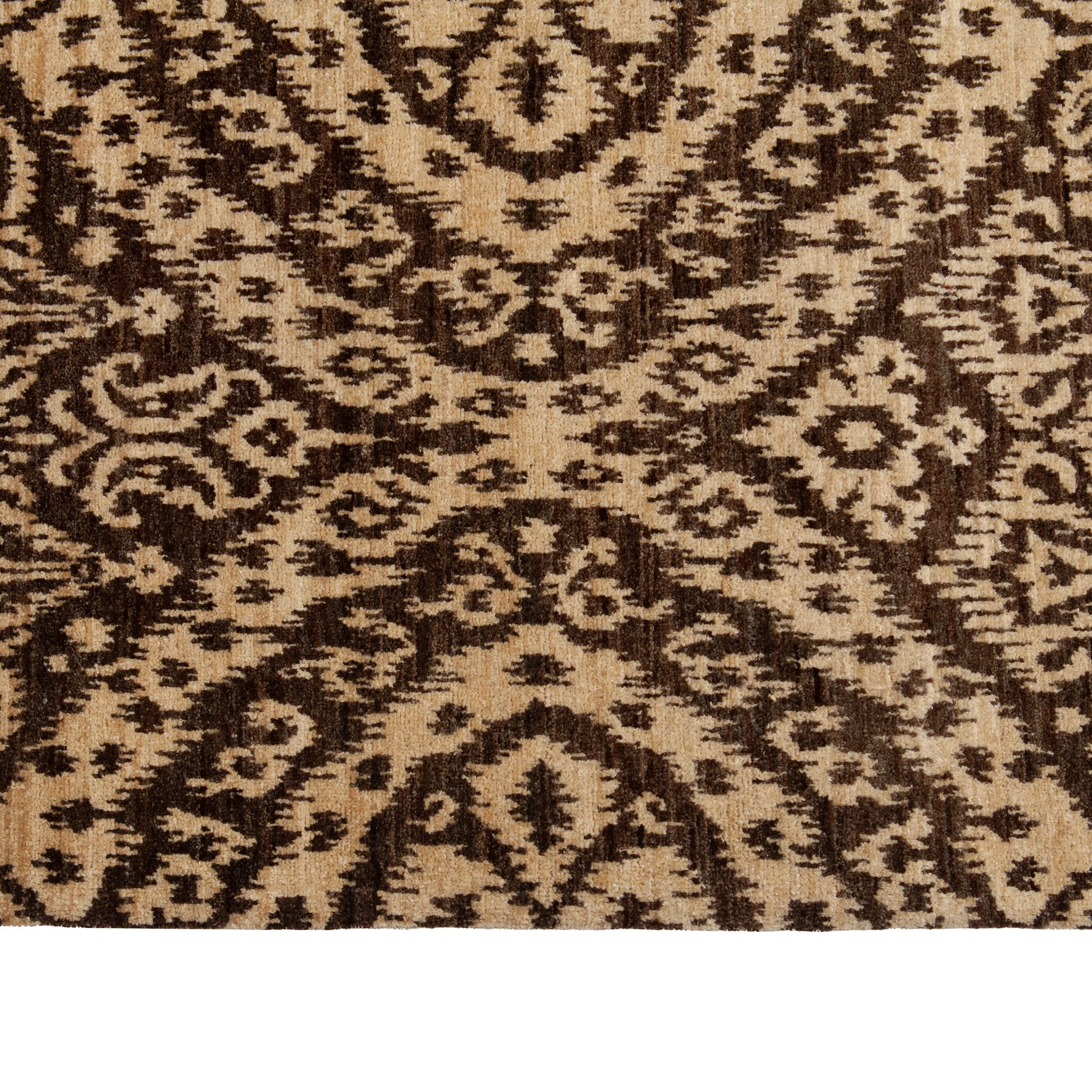 Brown Transitional Wool Rug - 8' x 9'5"