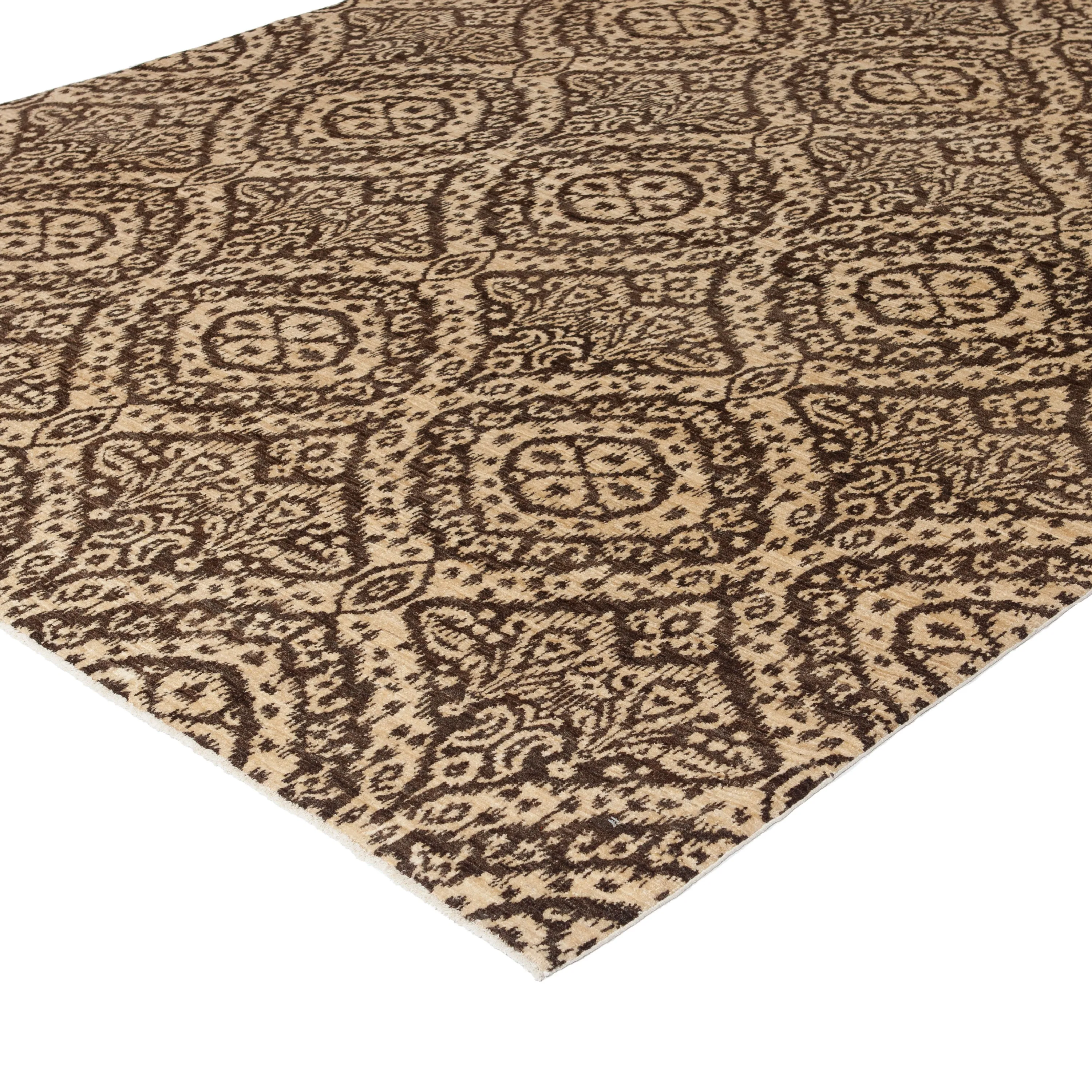 Brown Transitional Wool Rug - 8' x 9'5"