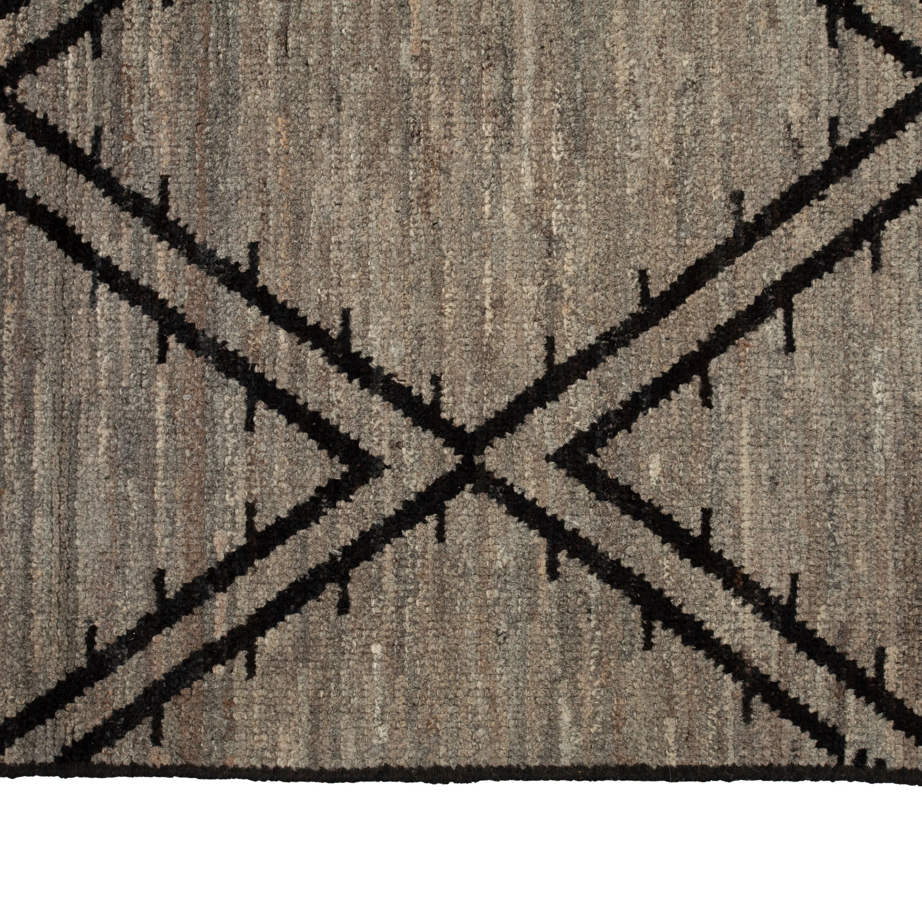 Brown Zameen Transitional Wool Rug - 10' x 13'10"