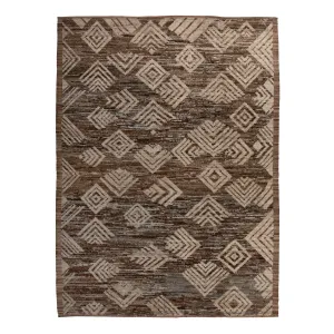 Brown Zameen Transitional Wool Rug - 10' x 14'