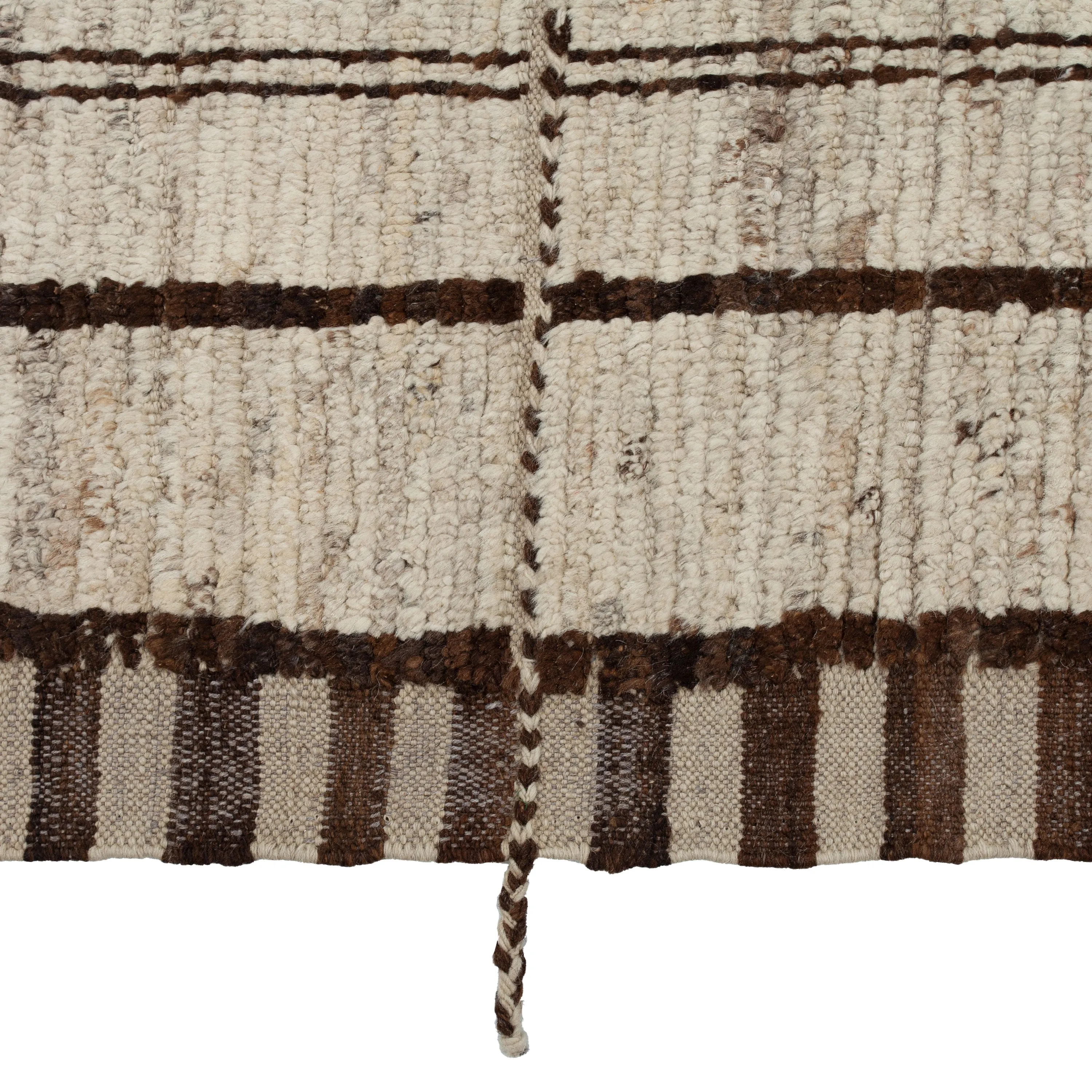 Brown Zameen Transitional Wool Rug - 12'9" x 14'