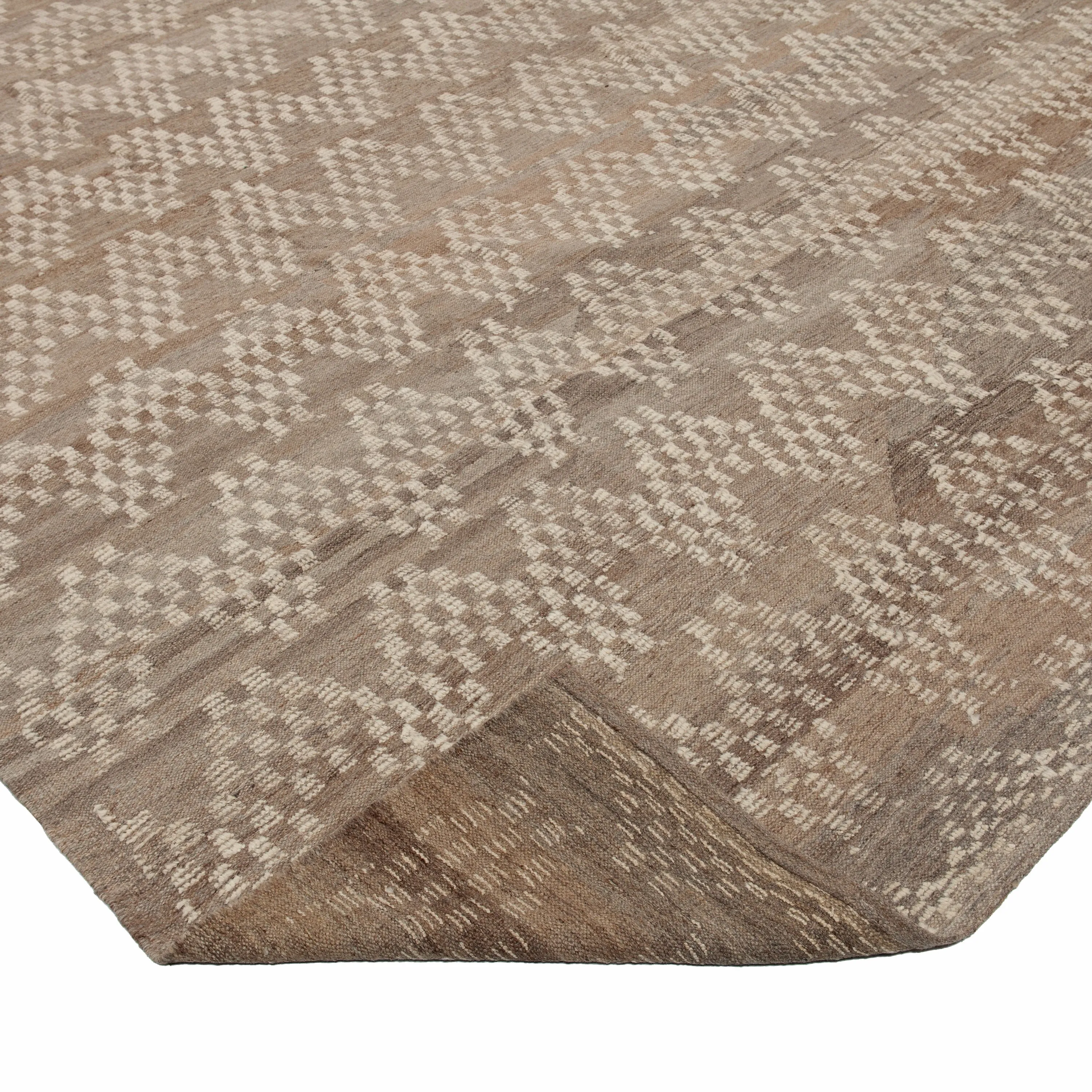 Brown Zameen Transitional Wool Rug - 13'8" x 16'6"