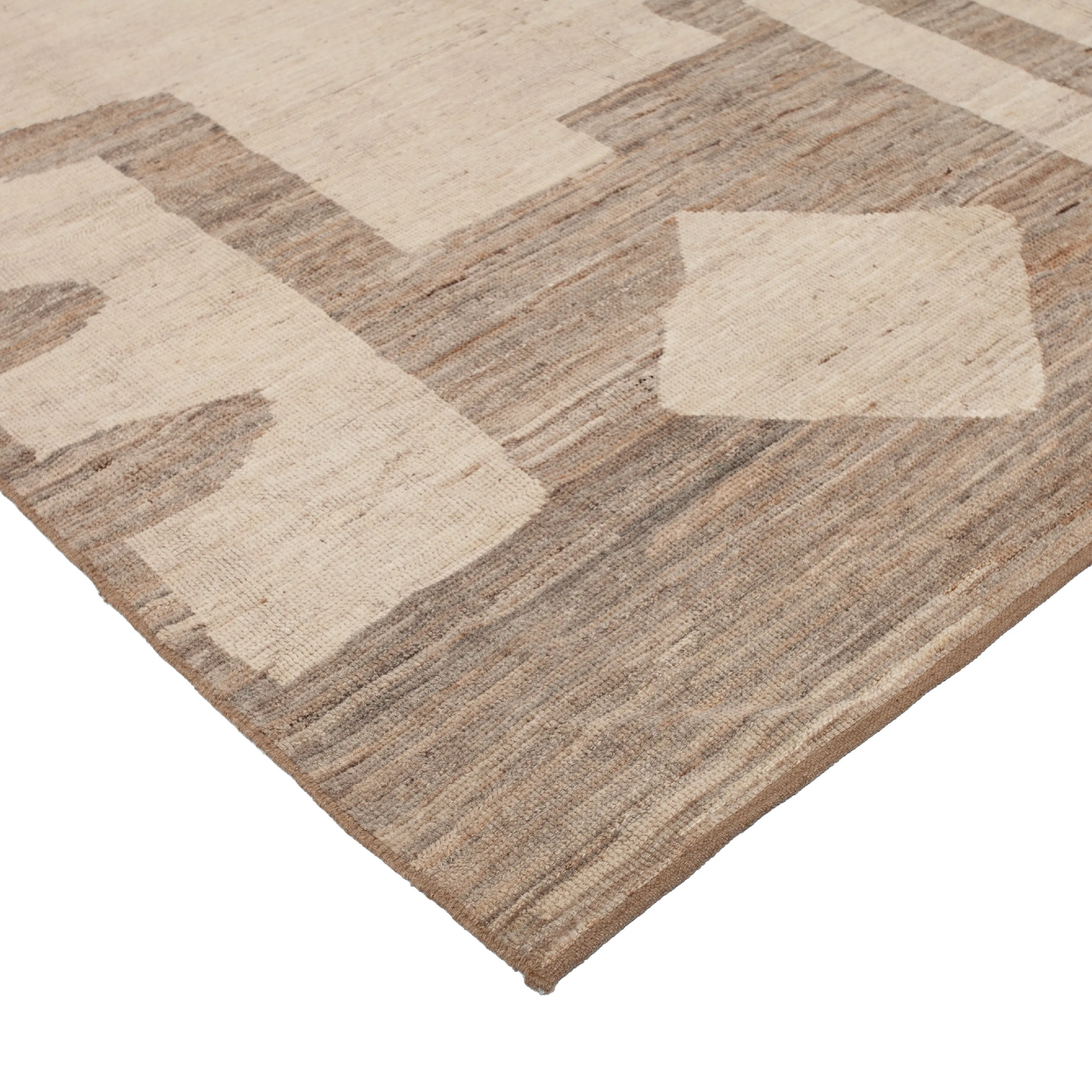 Brown Zameen Transitional Wool Rug - 6'2" x 9'1"