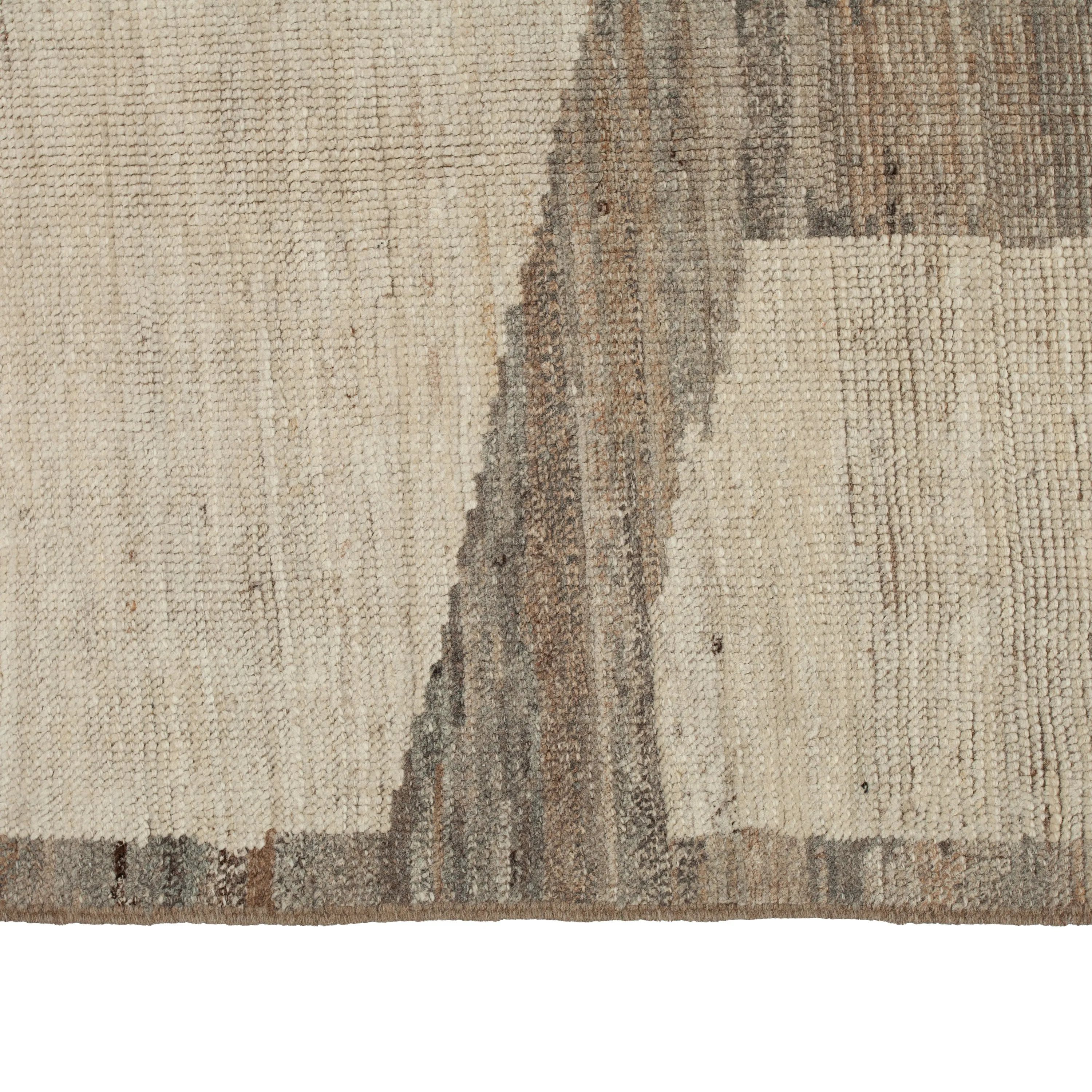 Brown Zameen Transitional Wool Rug - 6'2" x 9'1"