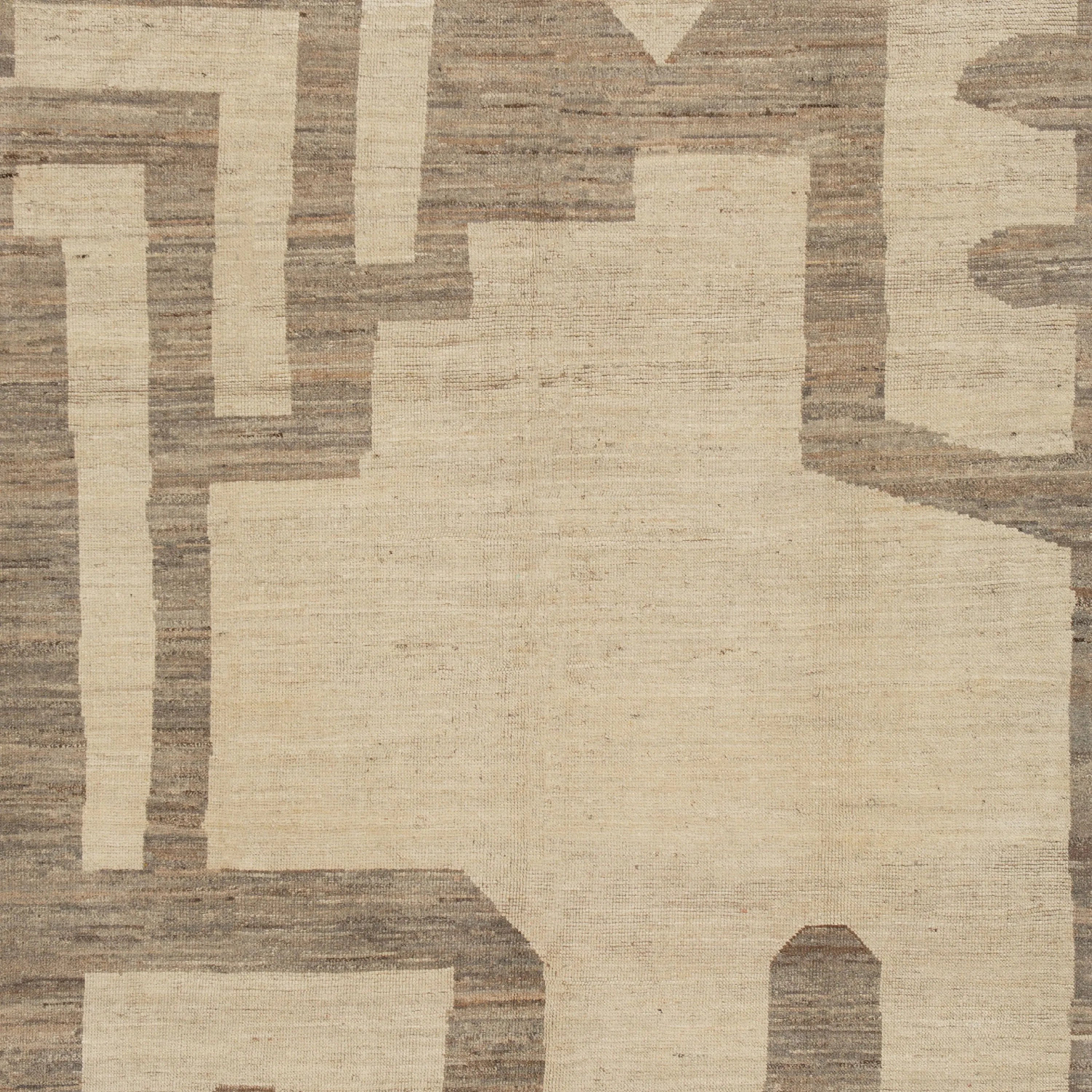 Brown Zameen Transitional Wool Rug - 6'2" x 9'1"