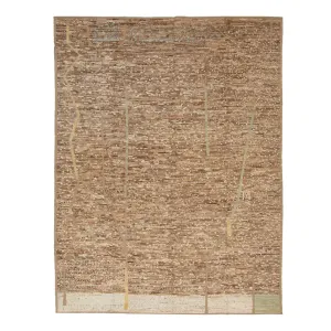 Brown Zameen Transitional Wool Rug - 9'6" x 12'3"