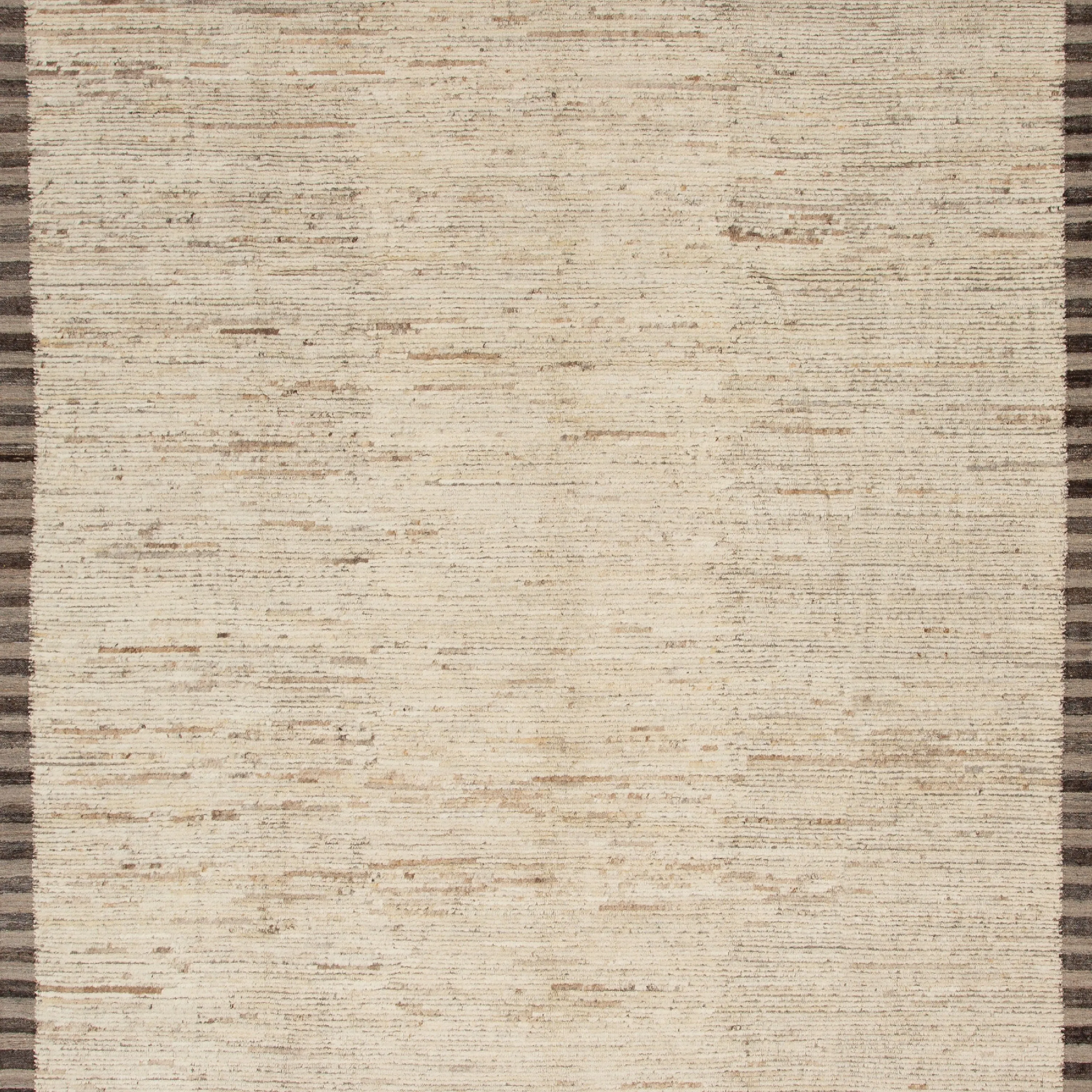 Brown Zameen TransitionalBordered Wool Rug - 9'7" x 11'11"