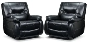 Canton 2-Pack of Power Recliners - Black