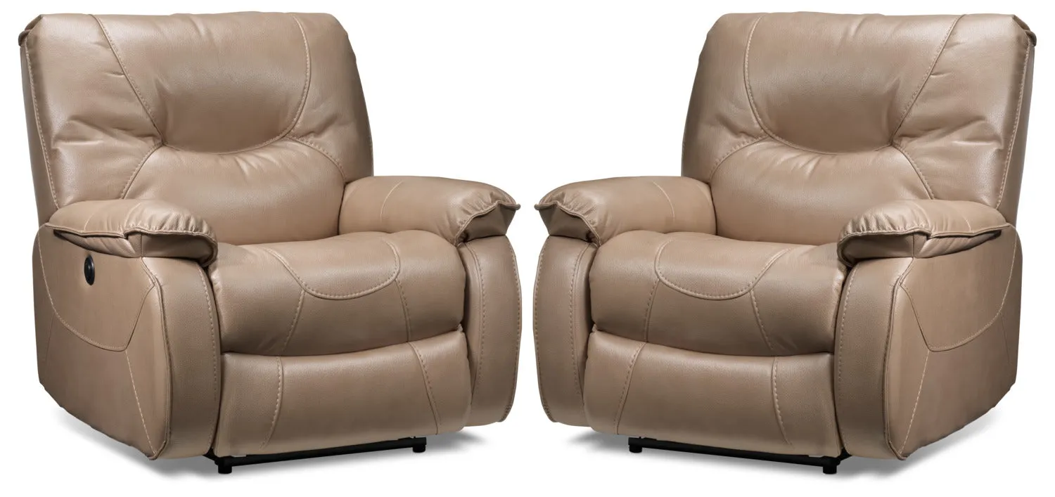 Canton 2-Pack of Power Recliners - Taupe