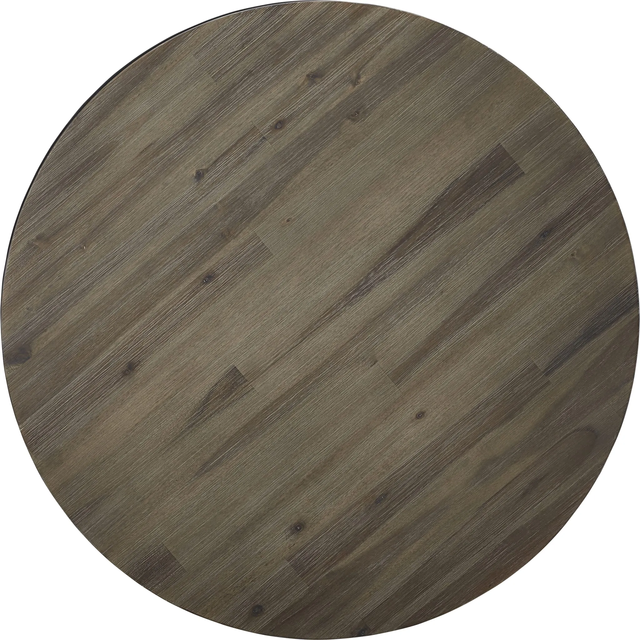 Canyon Solid Wood and Metal Round Coffee Table in Washed Grey Modus