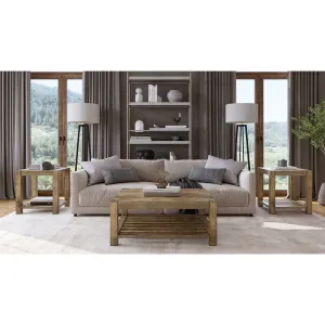 Canyon Solid Wood Square Coffee Table in Washed Grey Modus