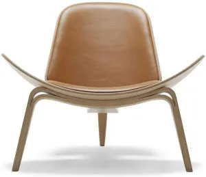 Carl Hansen Ch07 Shell Chair, Oiled Oak/Brown Leather Sif 95