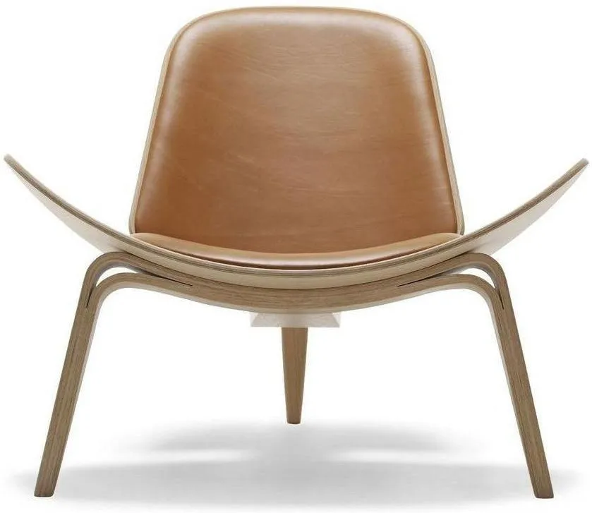 Carl Hansen Ch07 Shell Chair, Oiled Oak/Brown Leather Sif 95