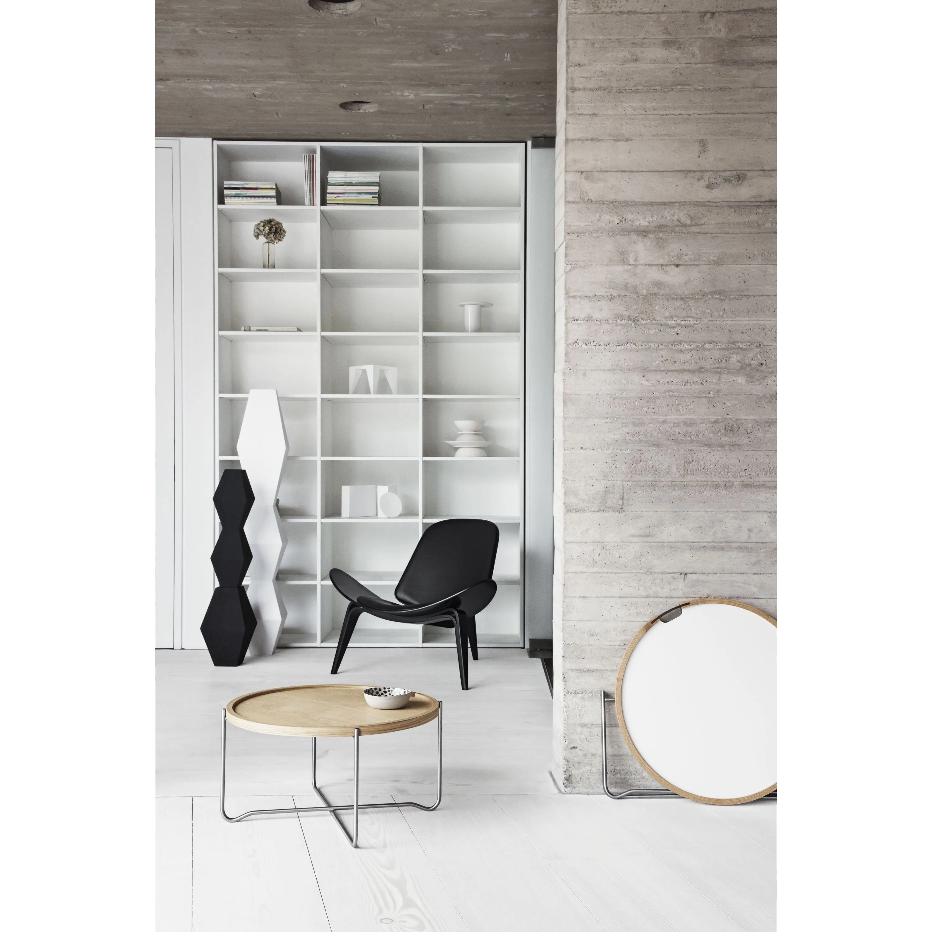 Carl Hansen Ch07 Shell Chair, White Oiled Oak/Brown Leather Thor 307