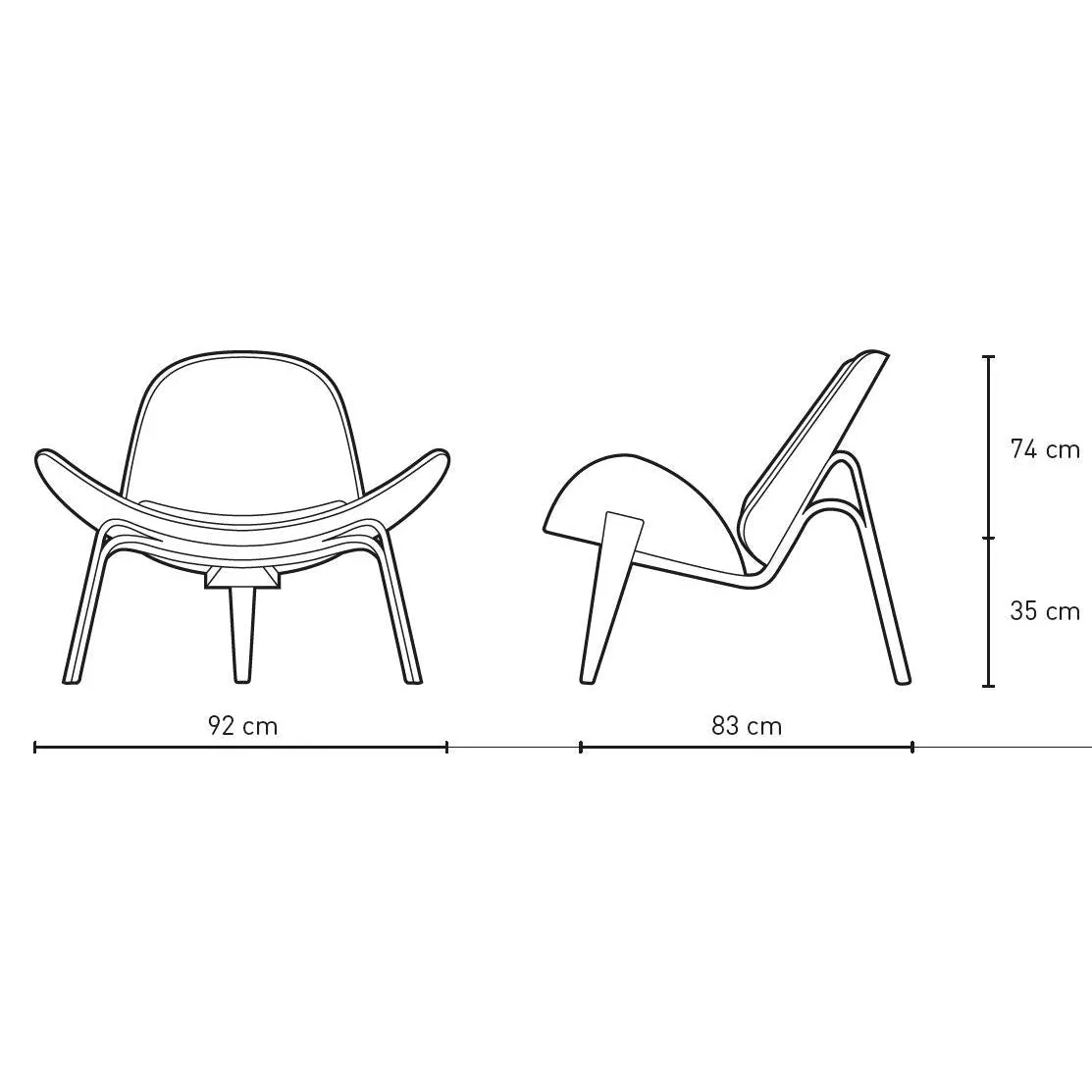 Carl Hansen Ch07 Shell Chair, White Oiled Oak/Brown Leather Thor 307
