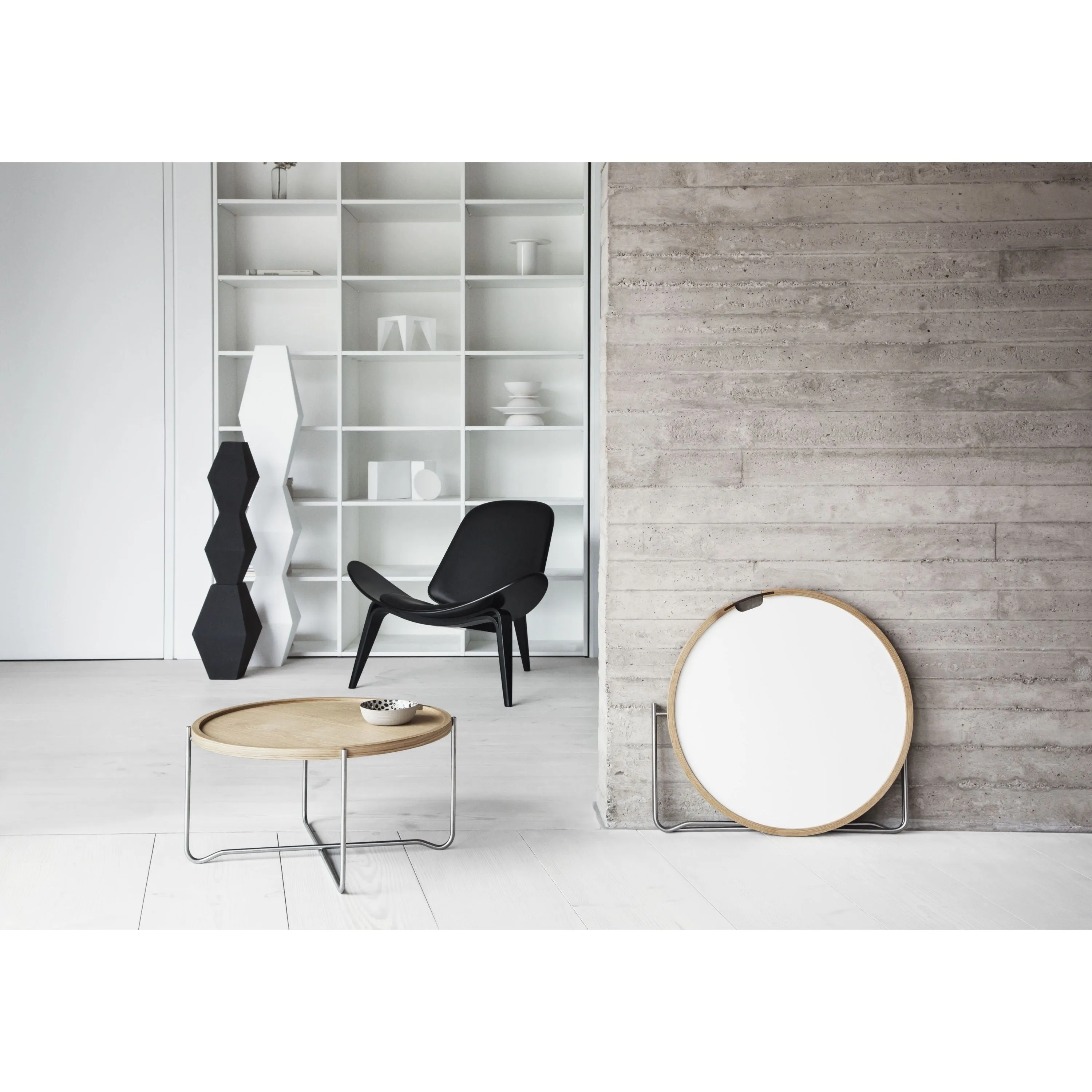 Carl Hansen Ch07 Shell Chair, White Oiled Oak/Brown Leather Thor 307