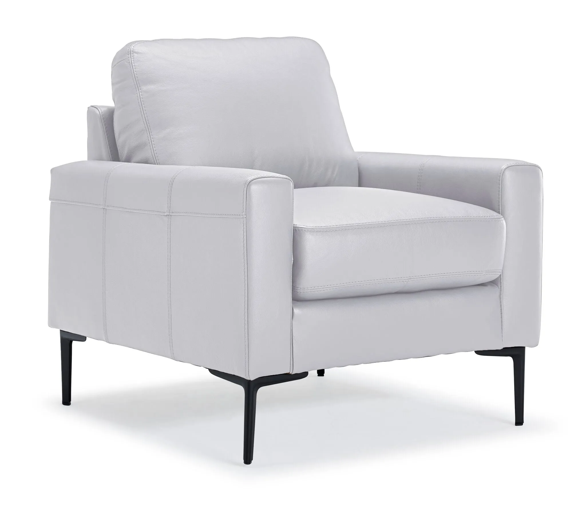 Chito Leather Sofa and Chair Set - Silver Grey
