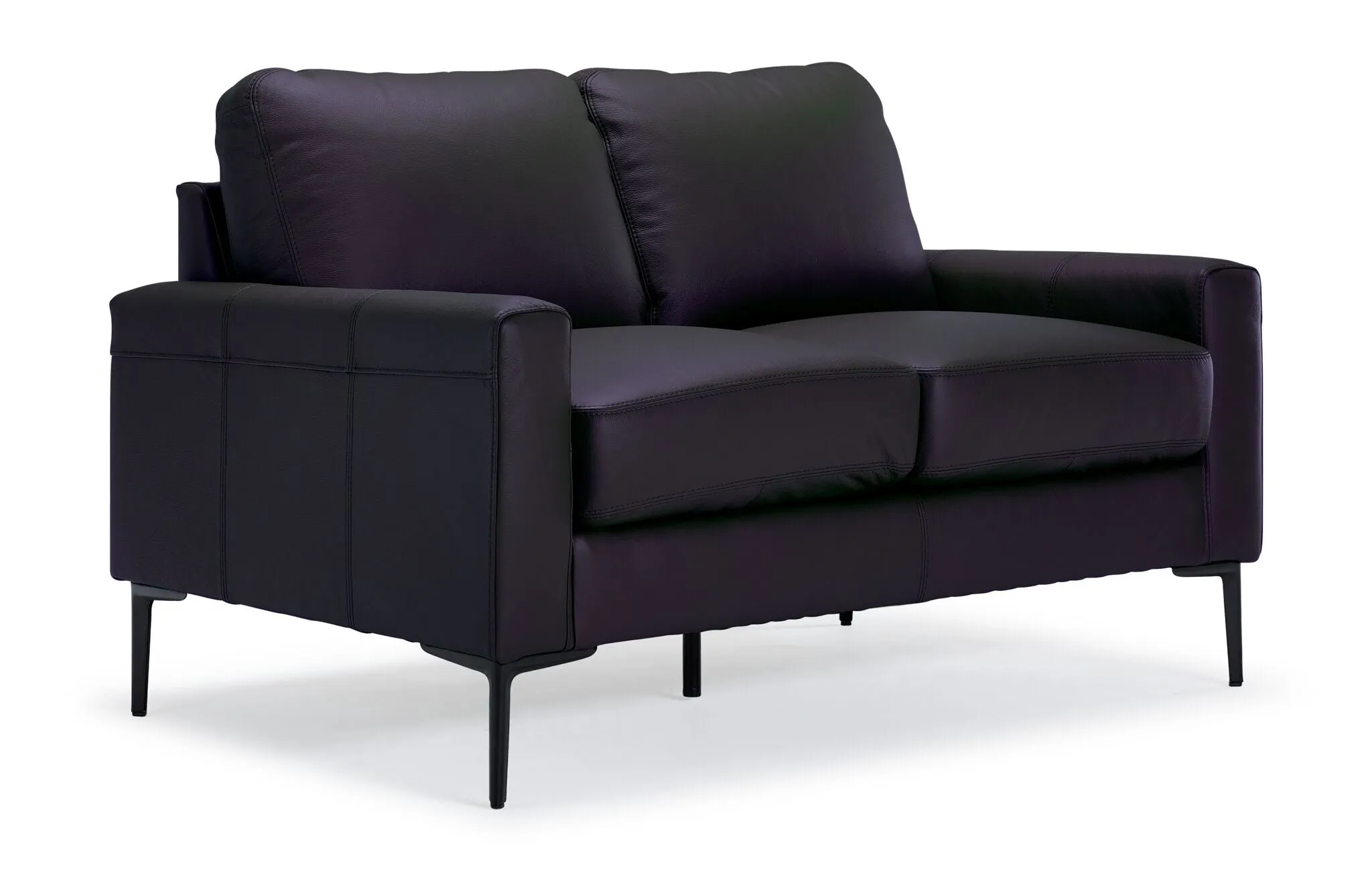 Chito Leather Sofa and Loveseat Set - Raven