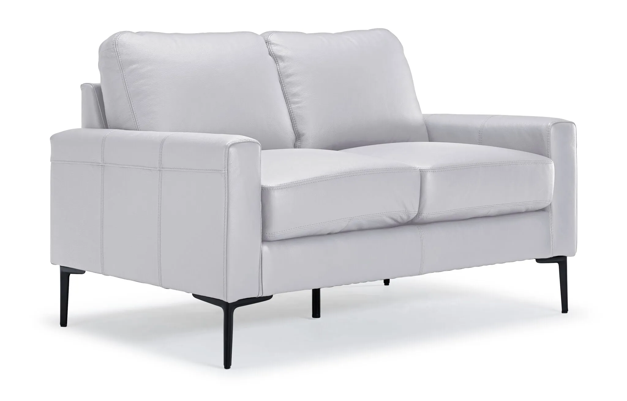 Chito Leather Sofa and Loveseat Set - Silver Grey