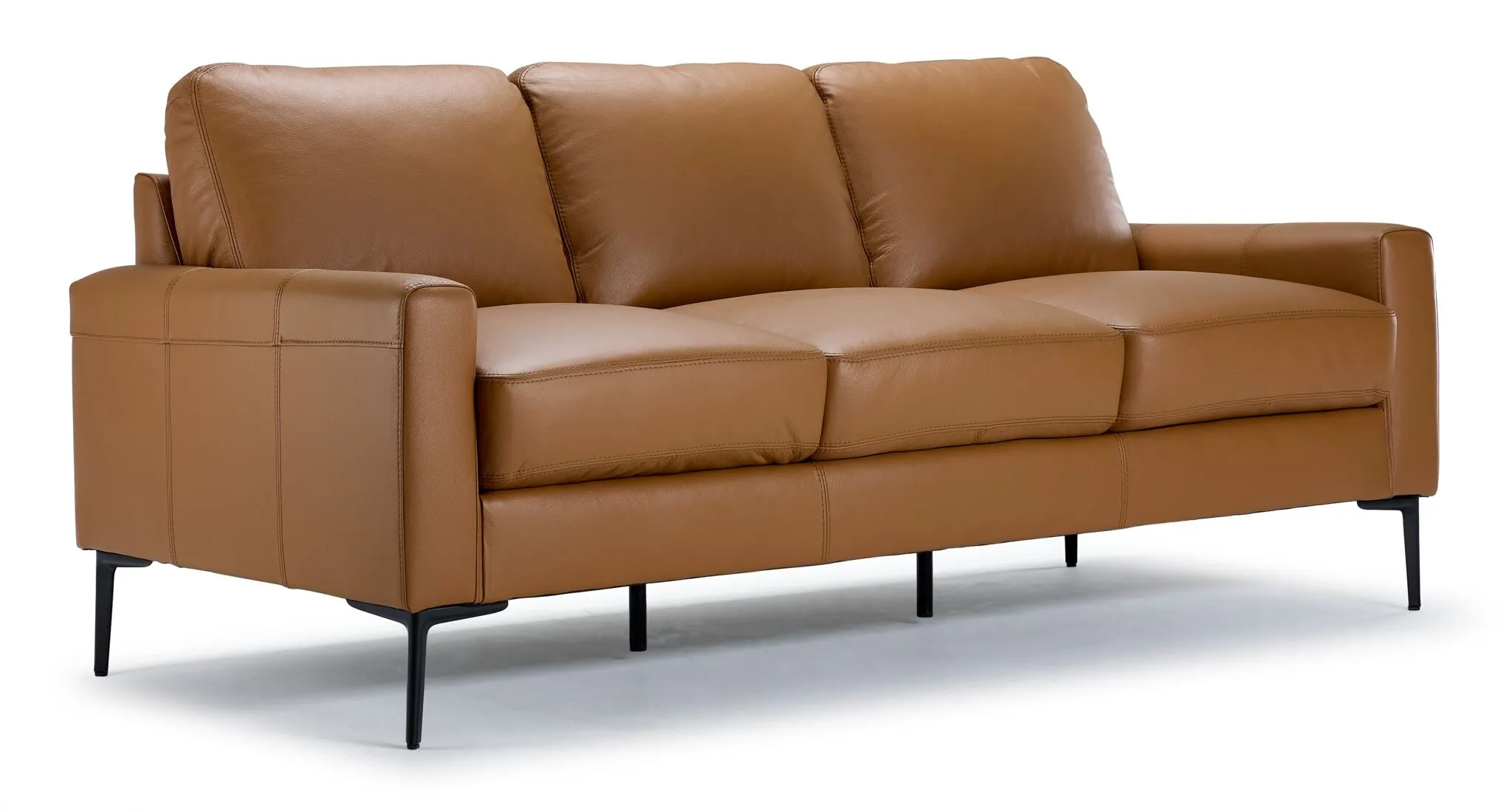 Chito Leather Sofa, Loveseat and Chair Set - Saddle