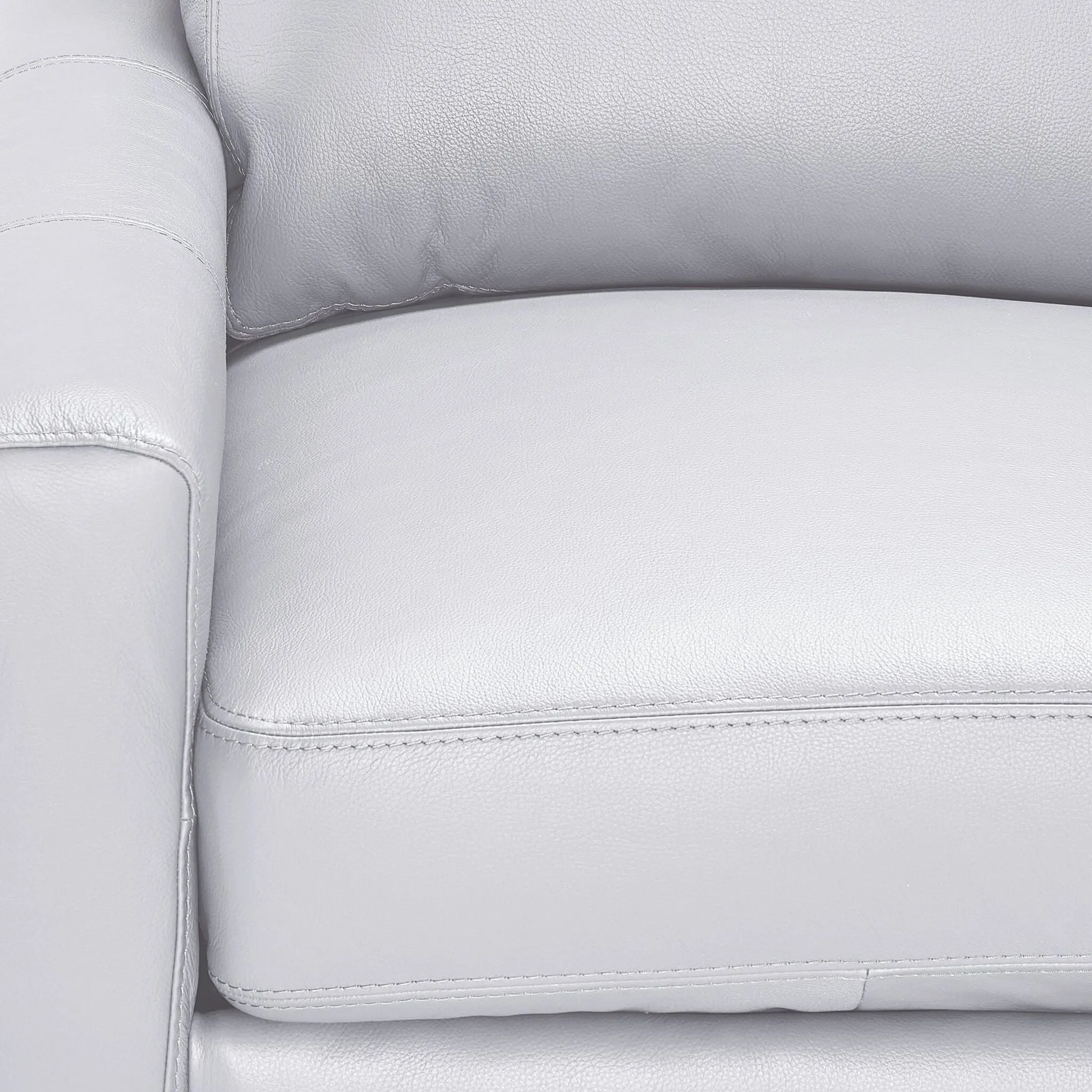 Chito Leather Sofa, Loveseat and Chair Set - Silver Grey